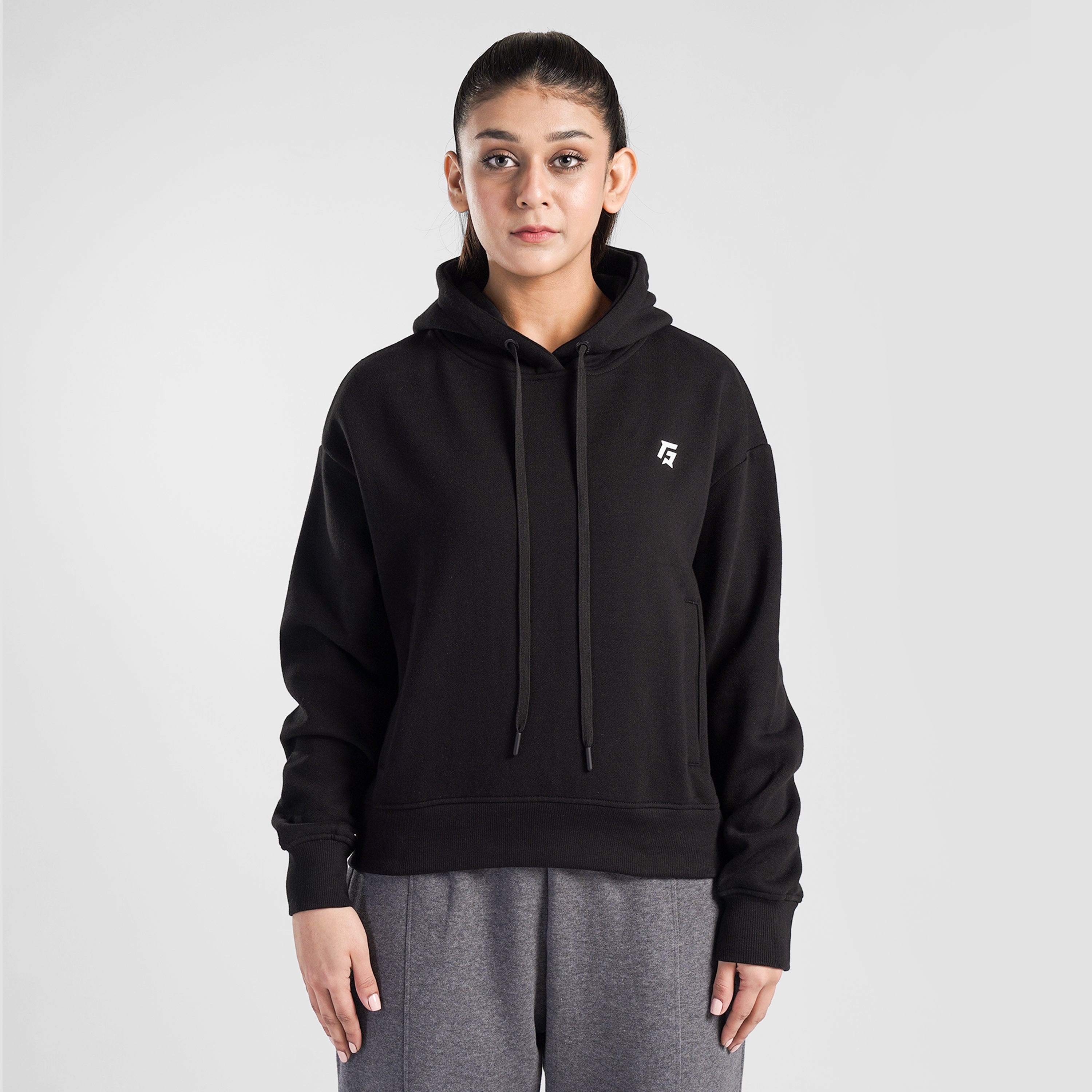 Essential Active Regular Hoodie (Black)