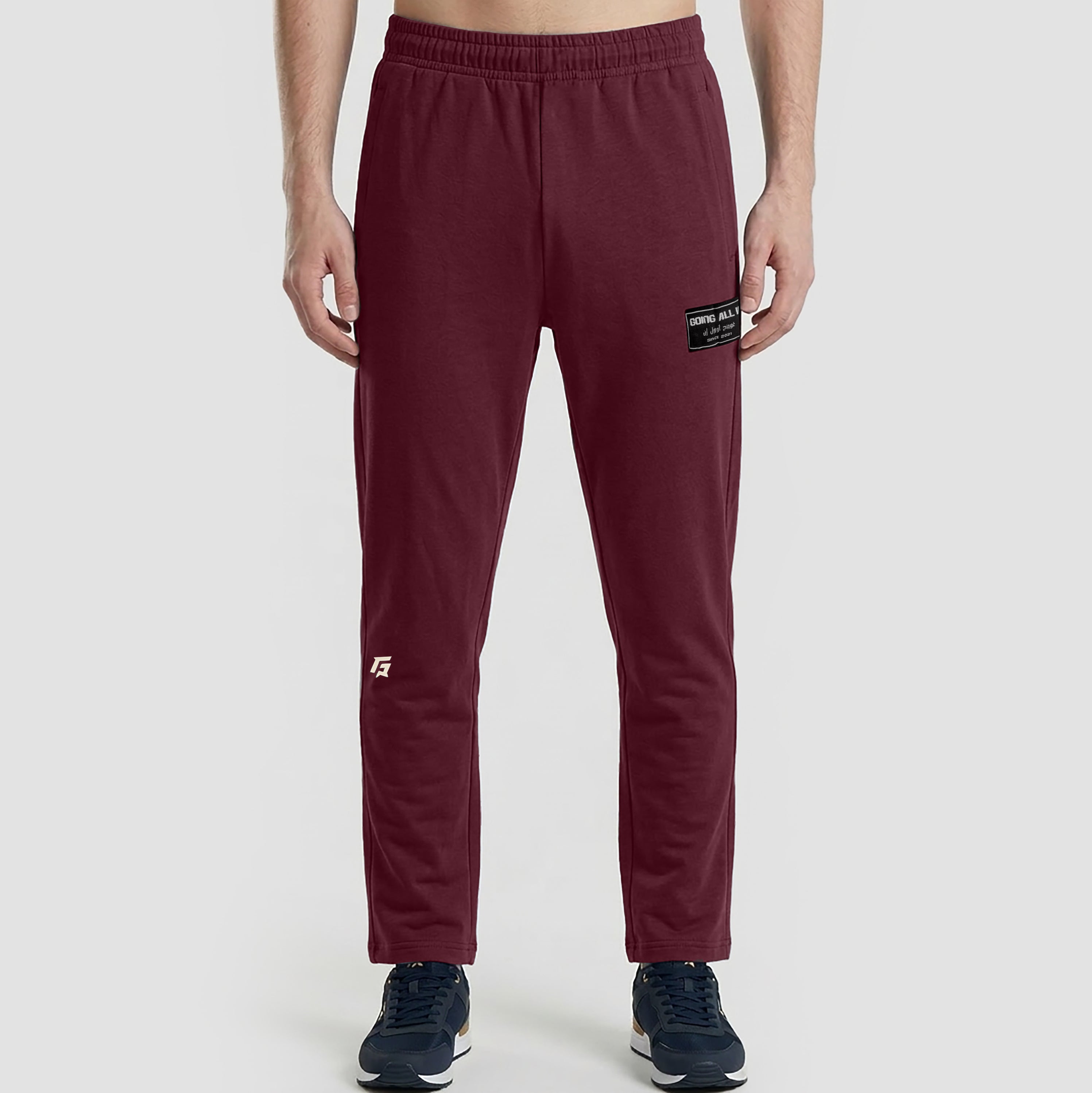 Rise Fit Trousers (Maroon)