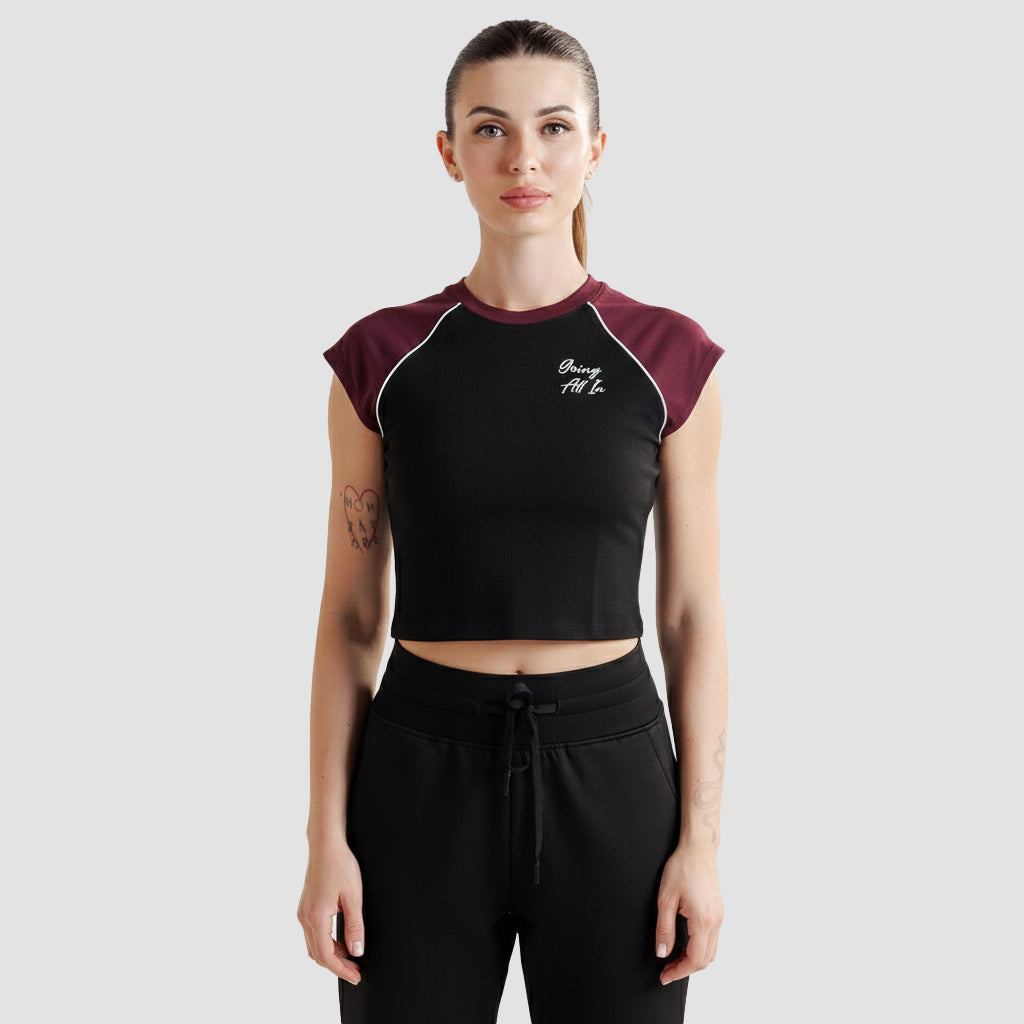 Edge Tee (Black-Maroon)