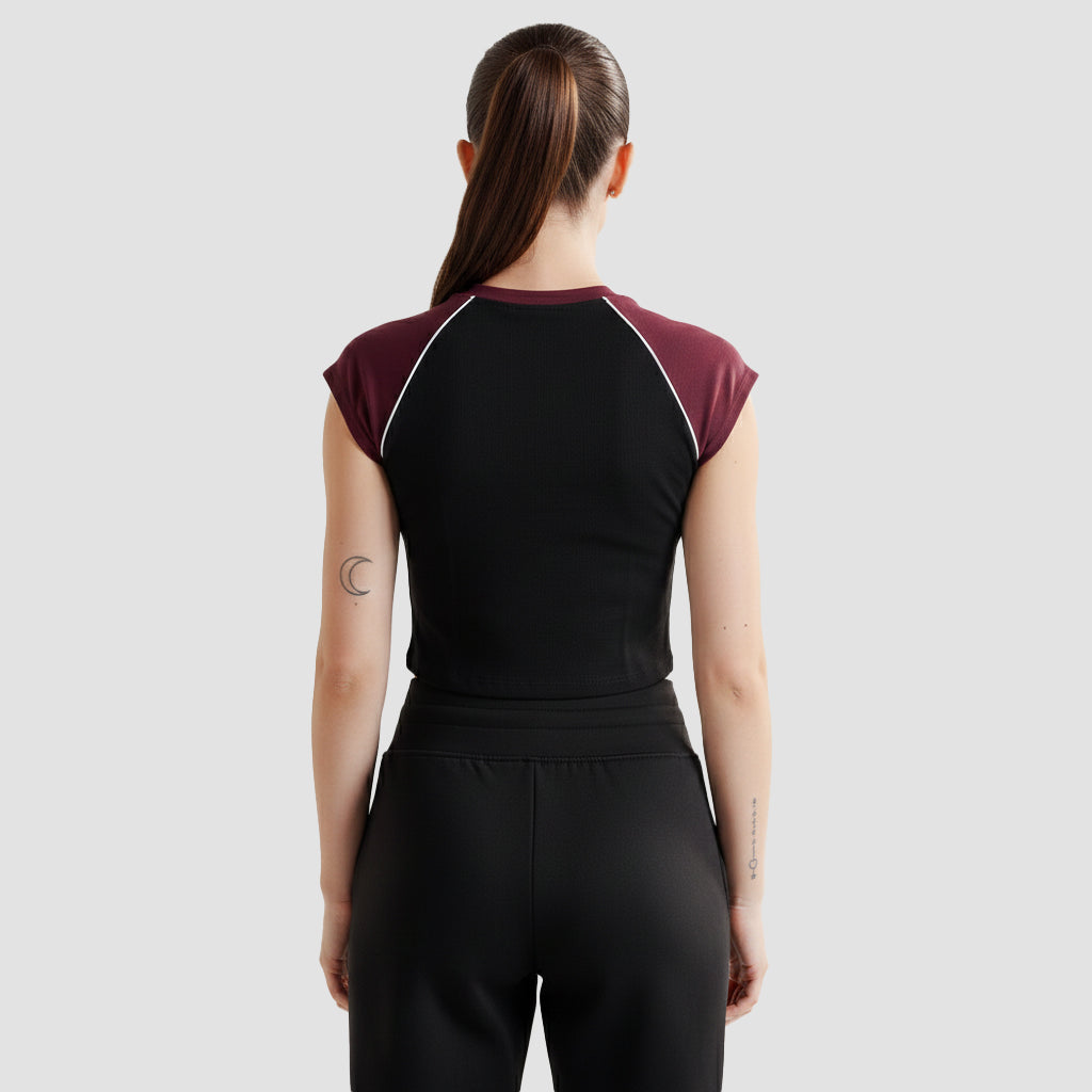 Edge Tee (Black-Maroon)