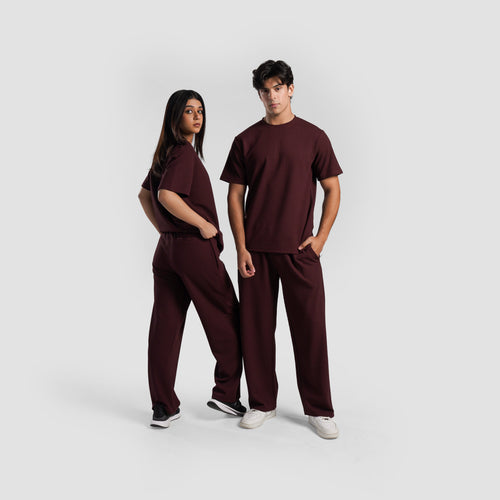 Waffle Unisex Trousers (Maroon)