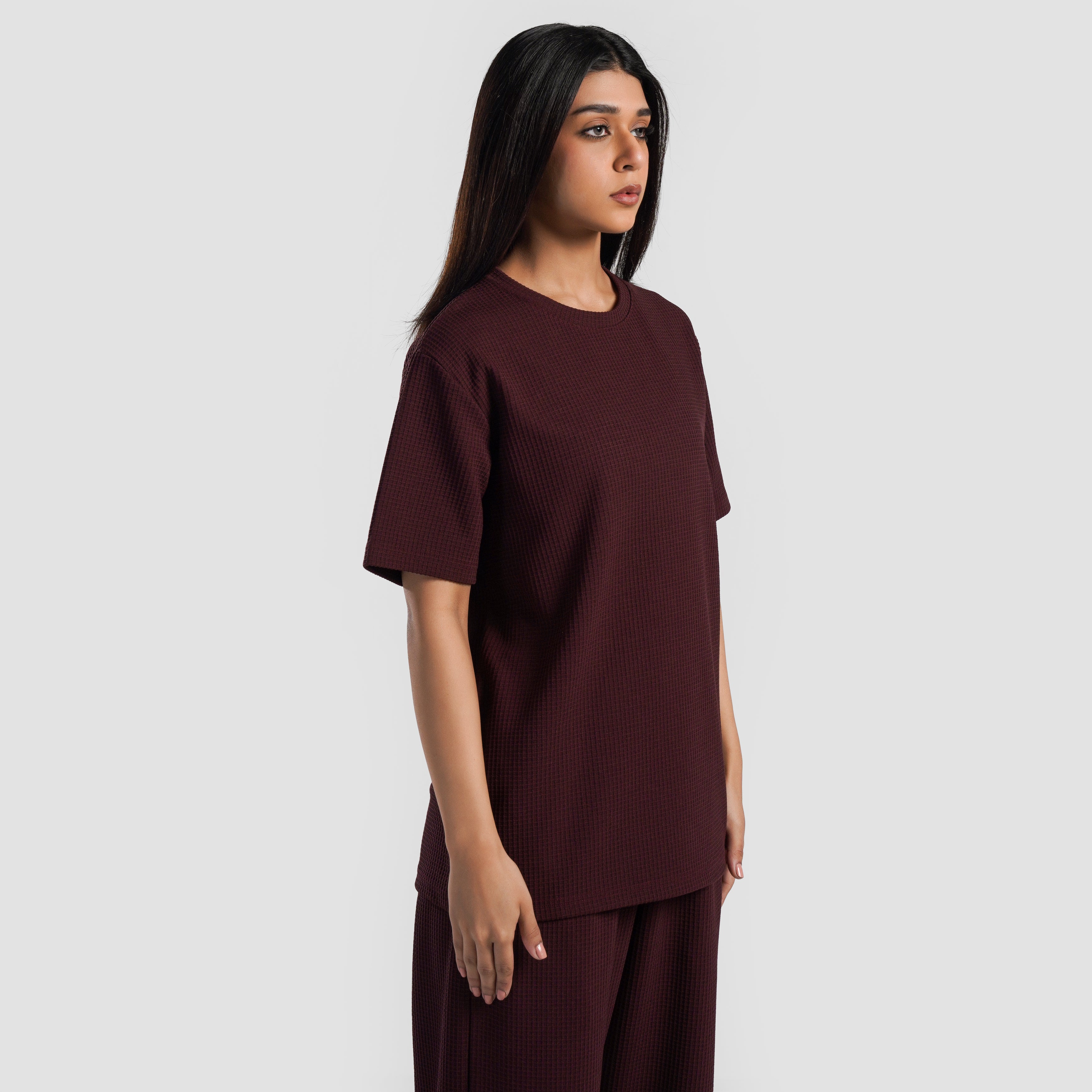 Waffle Unisex Tee(Maroon)