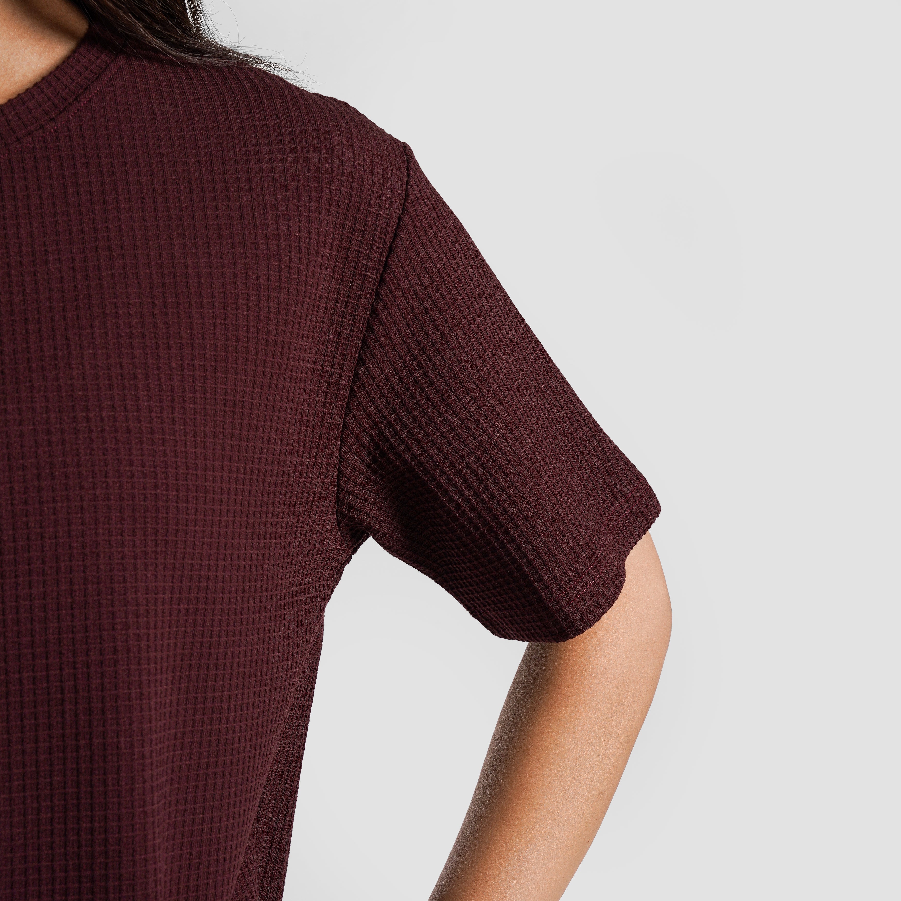 Waffle Unisex Tee(Maroon)
