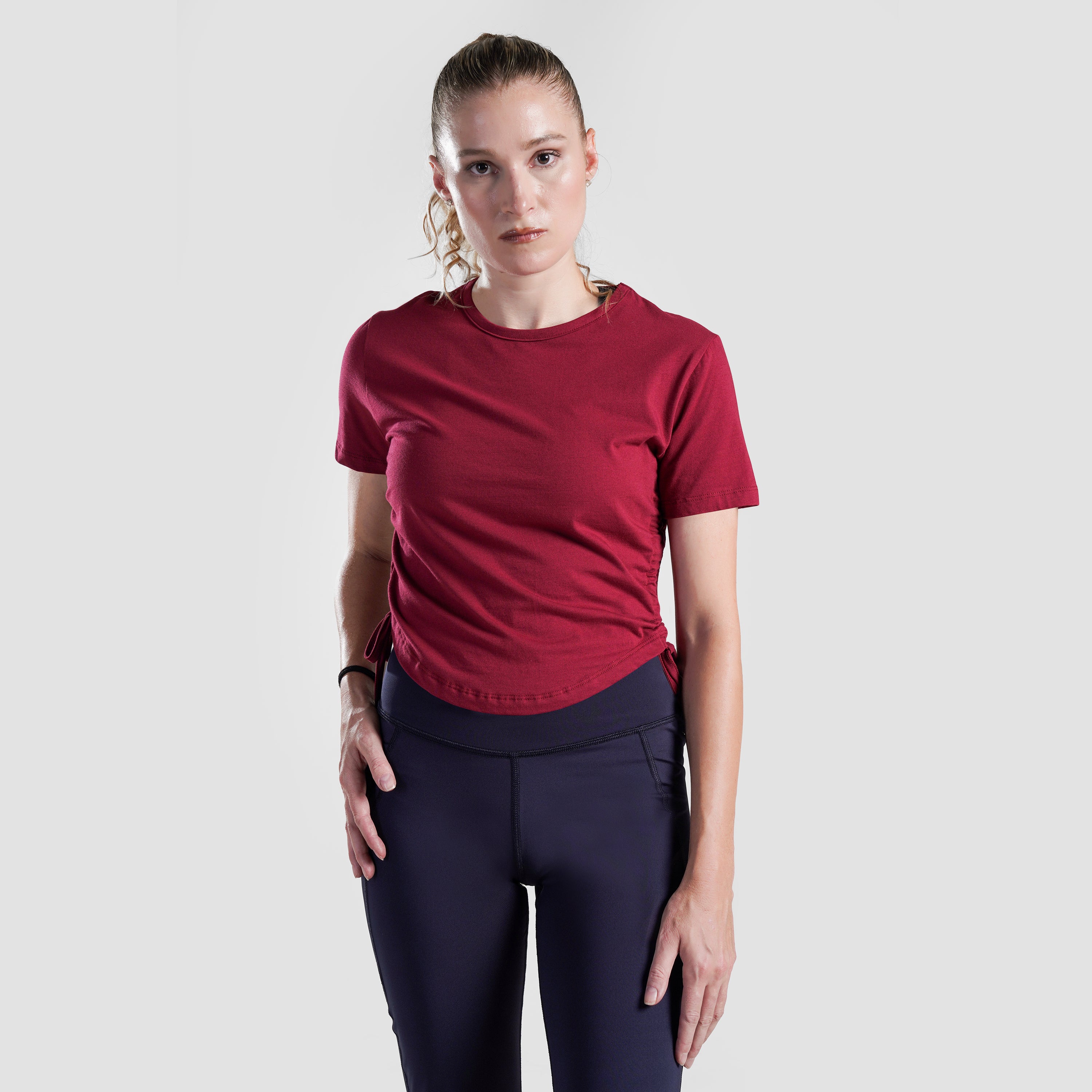 Active Shape Crop Tee (Maroon)