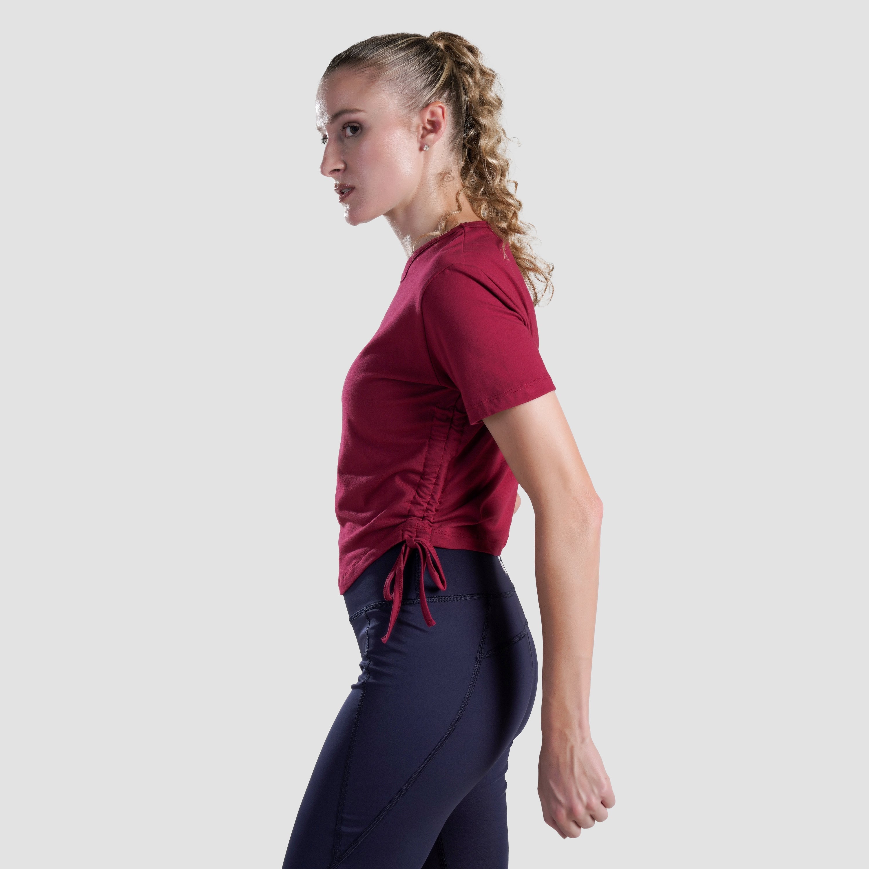 Active Shape Crop Tee (Maroon)