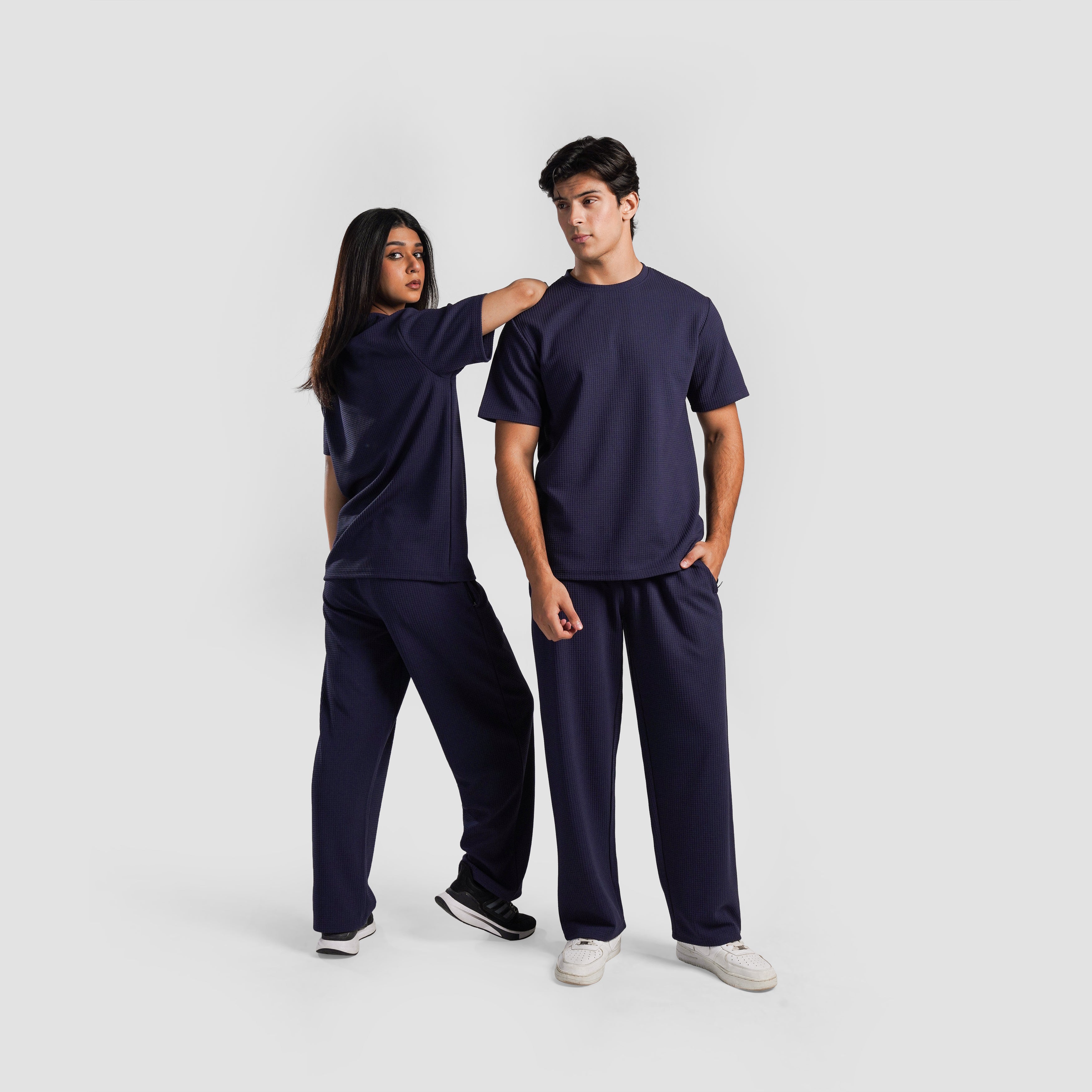 Waffle Unisex Trousers (Navy)