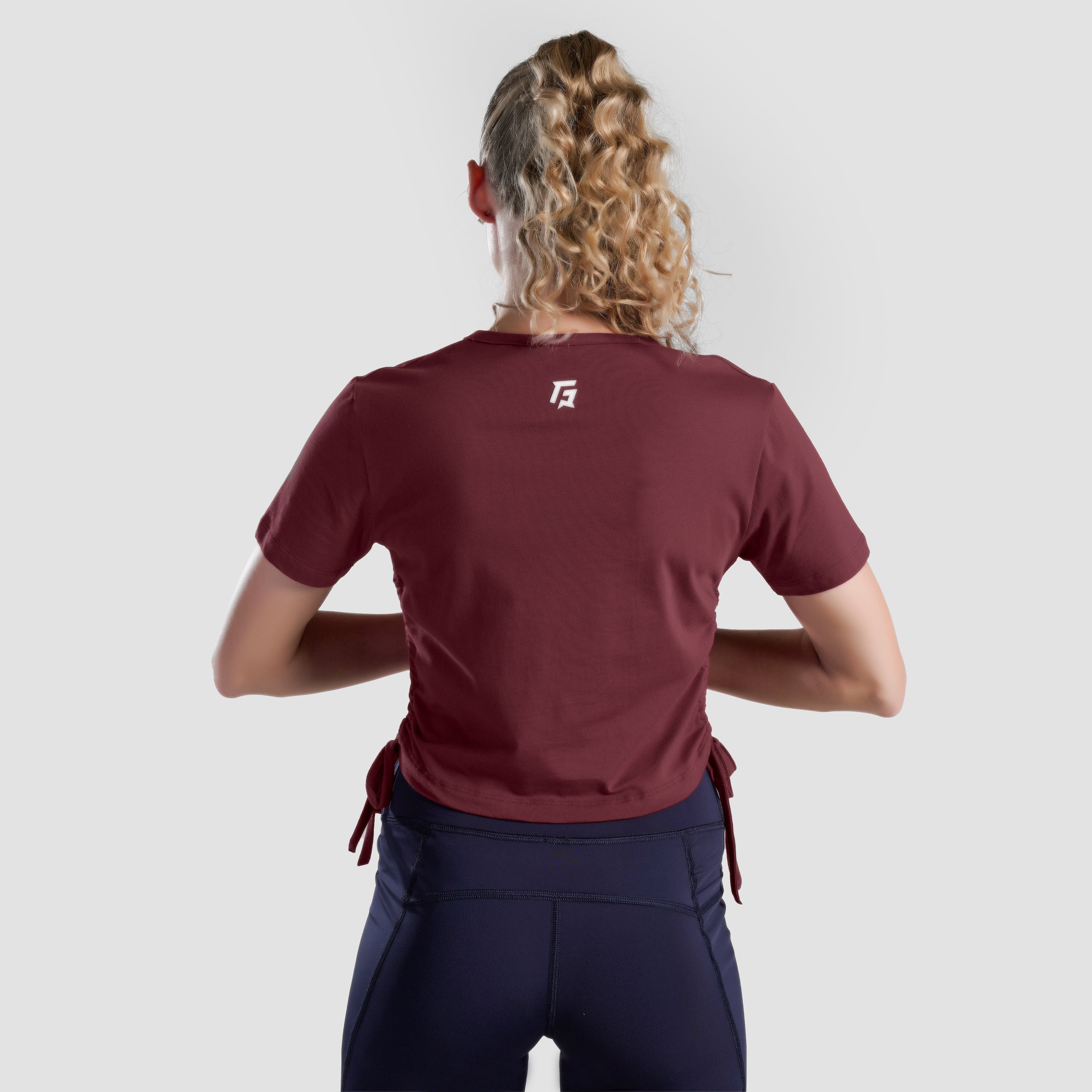 Active Shape Crop Tee (Burgundy)