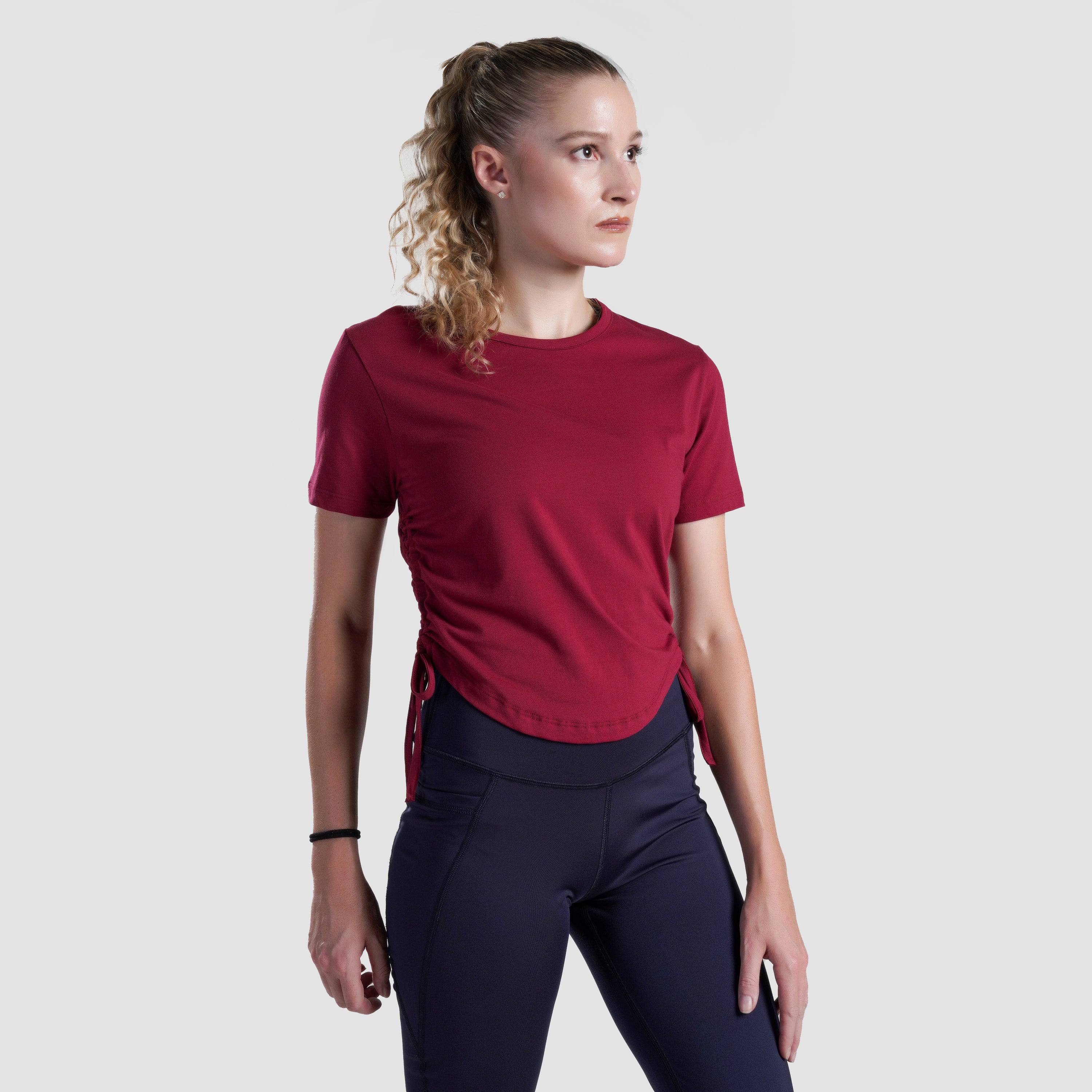 Active Shape Crop Tee (Maroon)