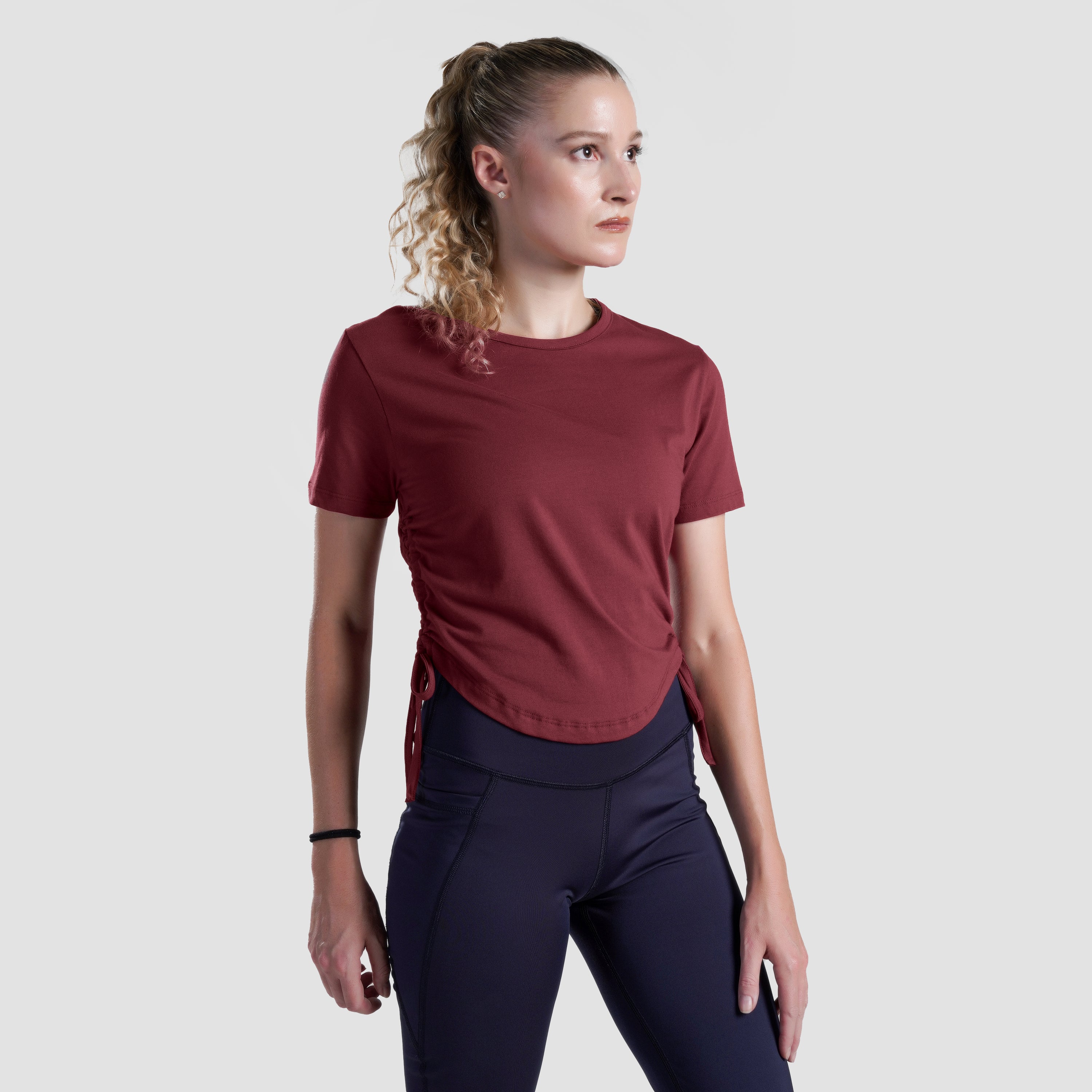 Active Shape Crop Tee (Burgundy)