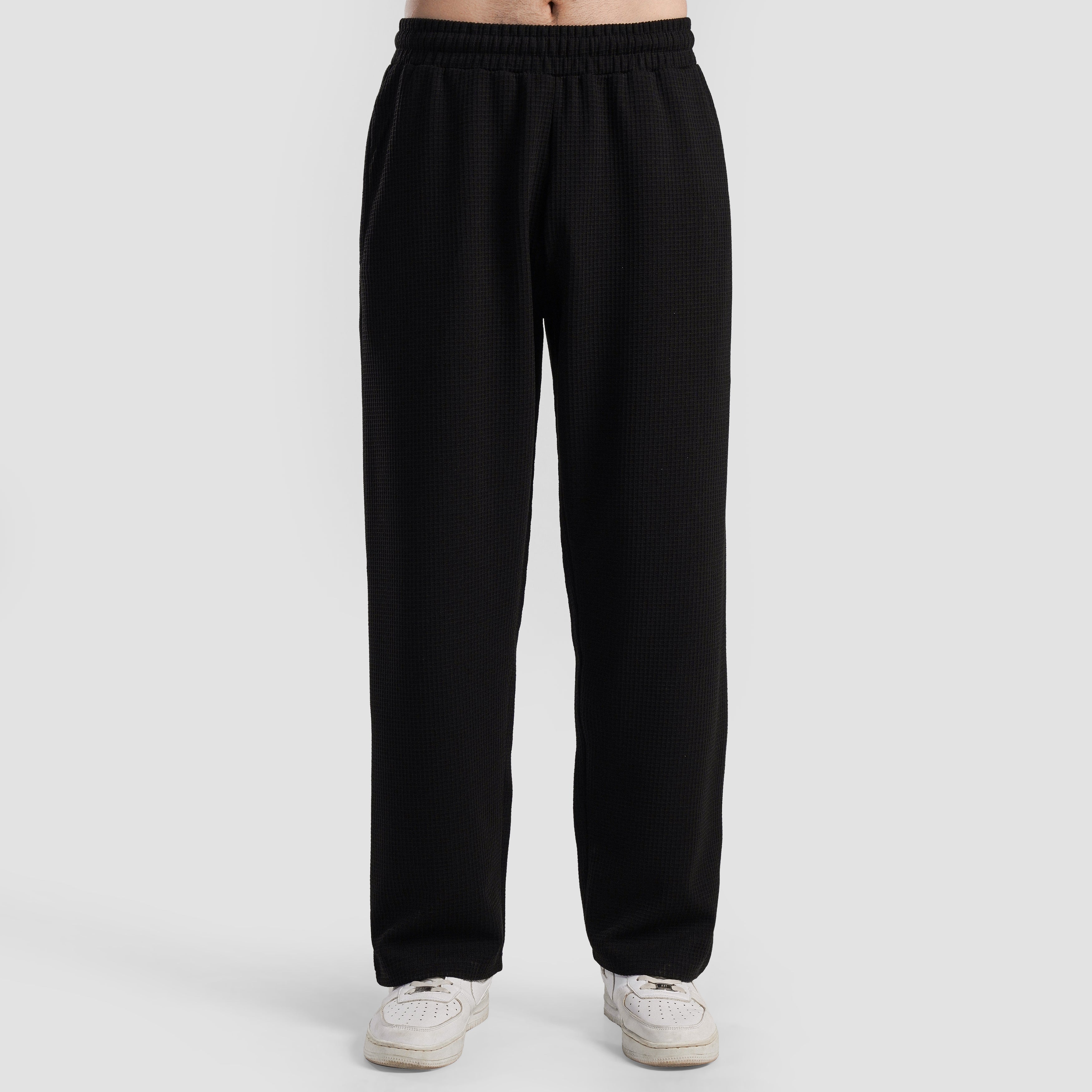 Waffle Unisex Trousers (Black)