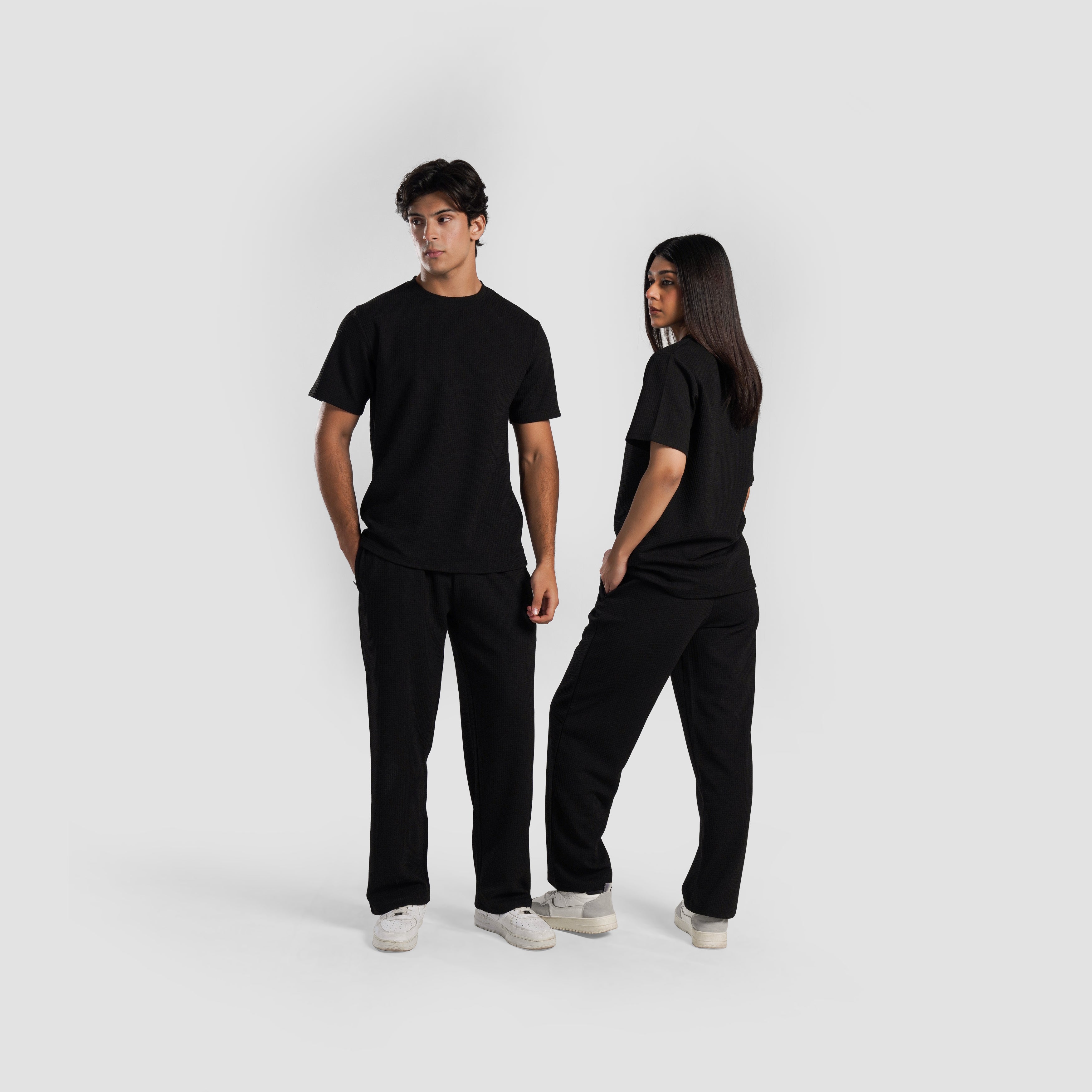 Waffle Unisex Trousers (Black)