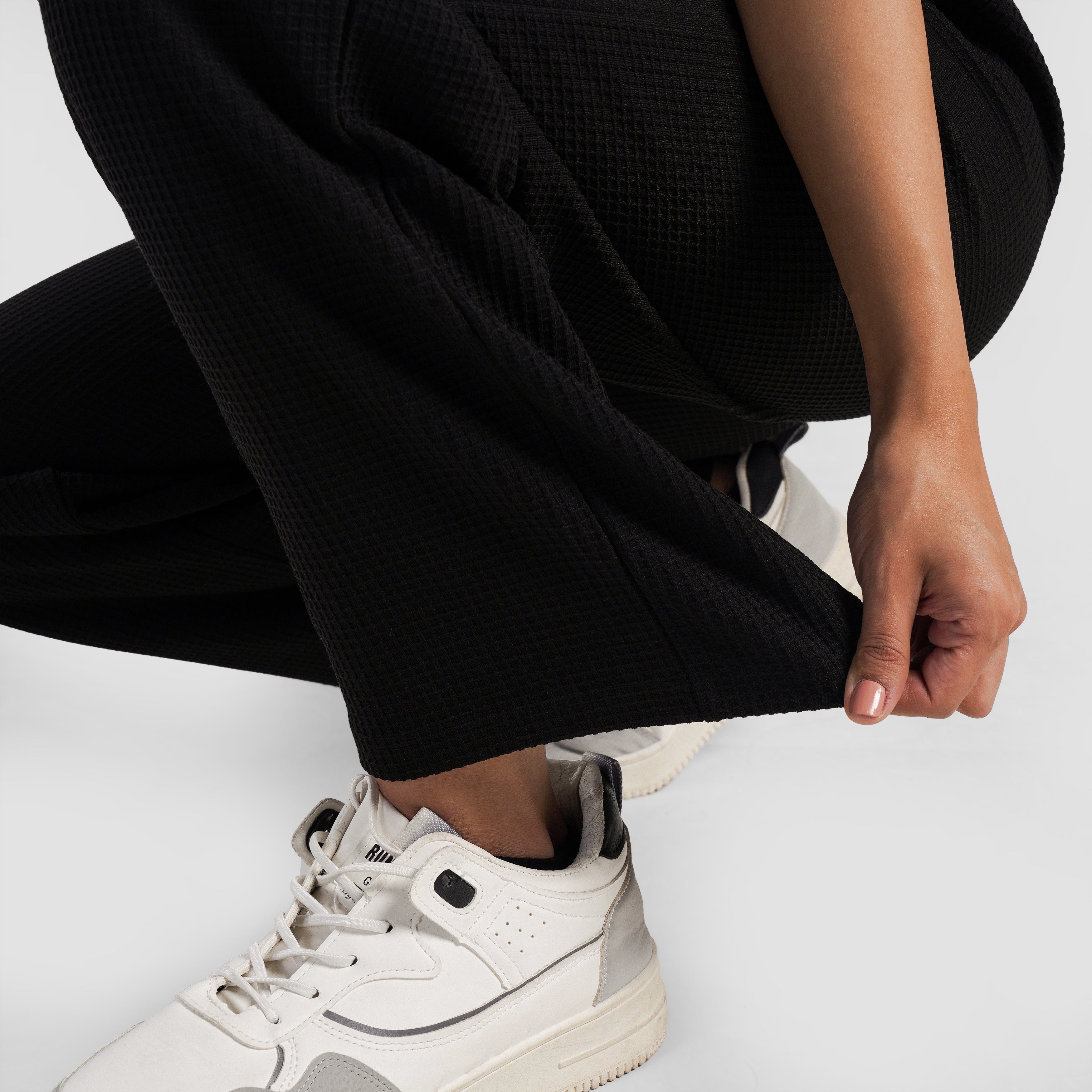 Waffle Unisex Trousers (Black)