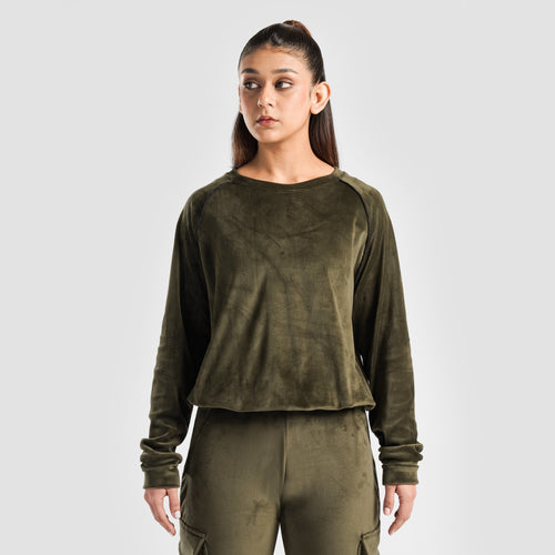 Velour SweatShirt (Olive)