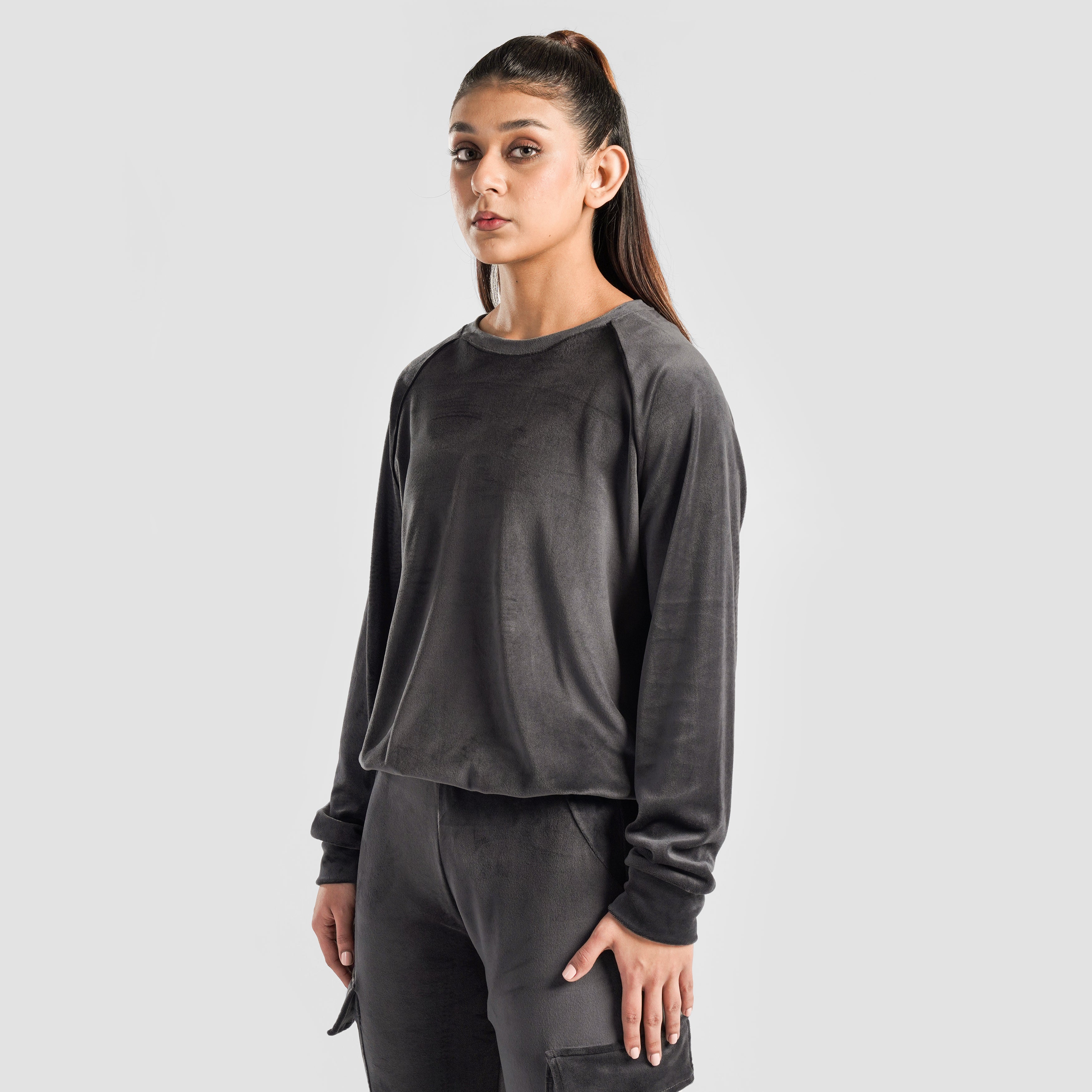 Velour SweatShirt (Grey)