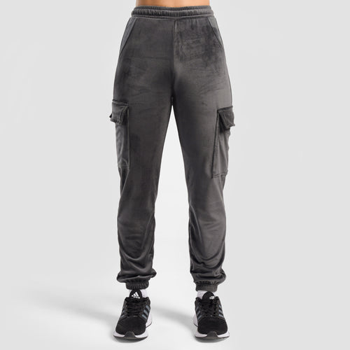 Velour Cargo Joggers (Grey)