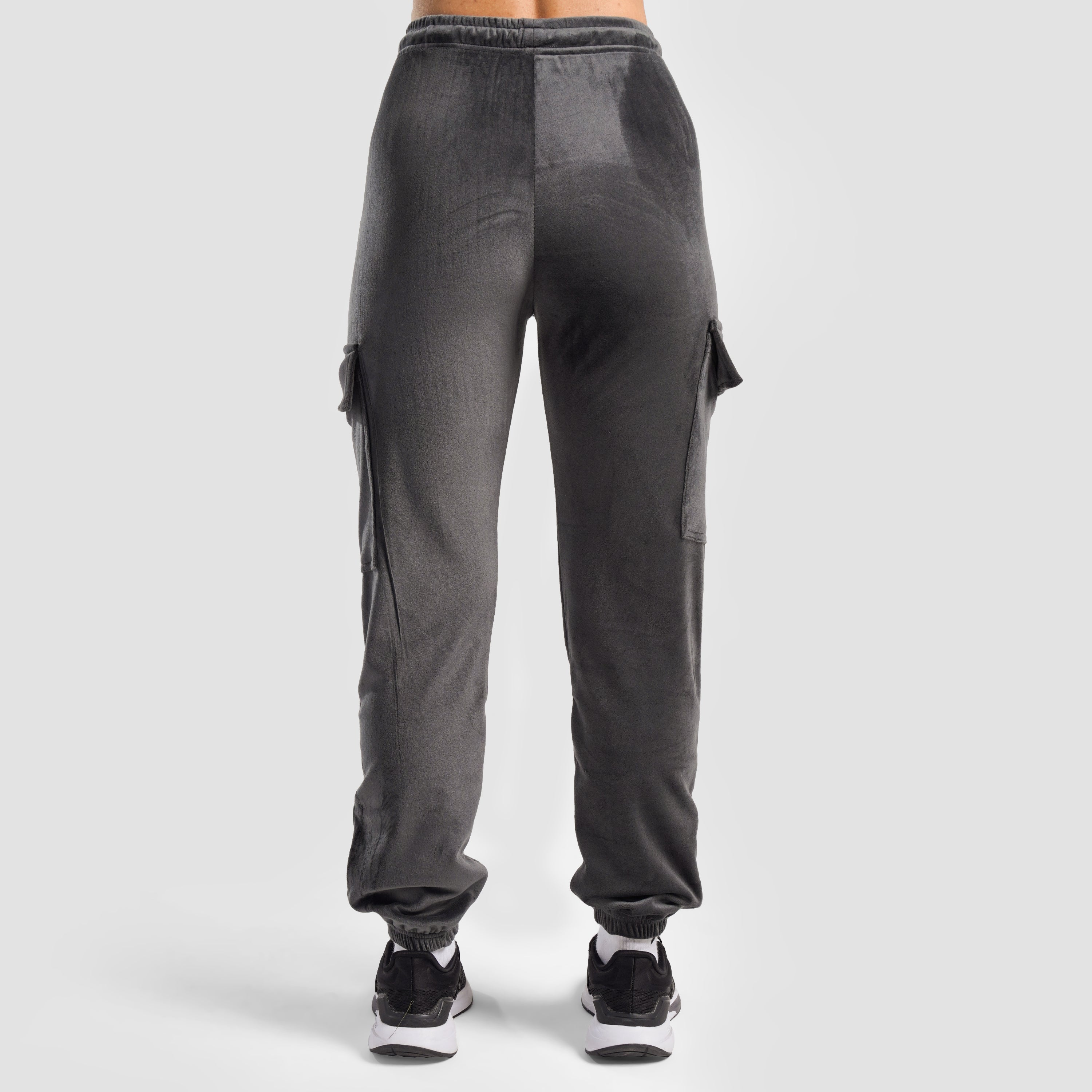 Velour Cargo Joggers (Grey)