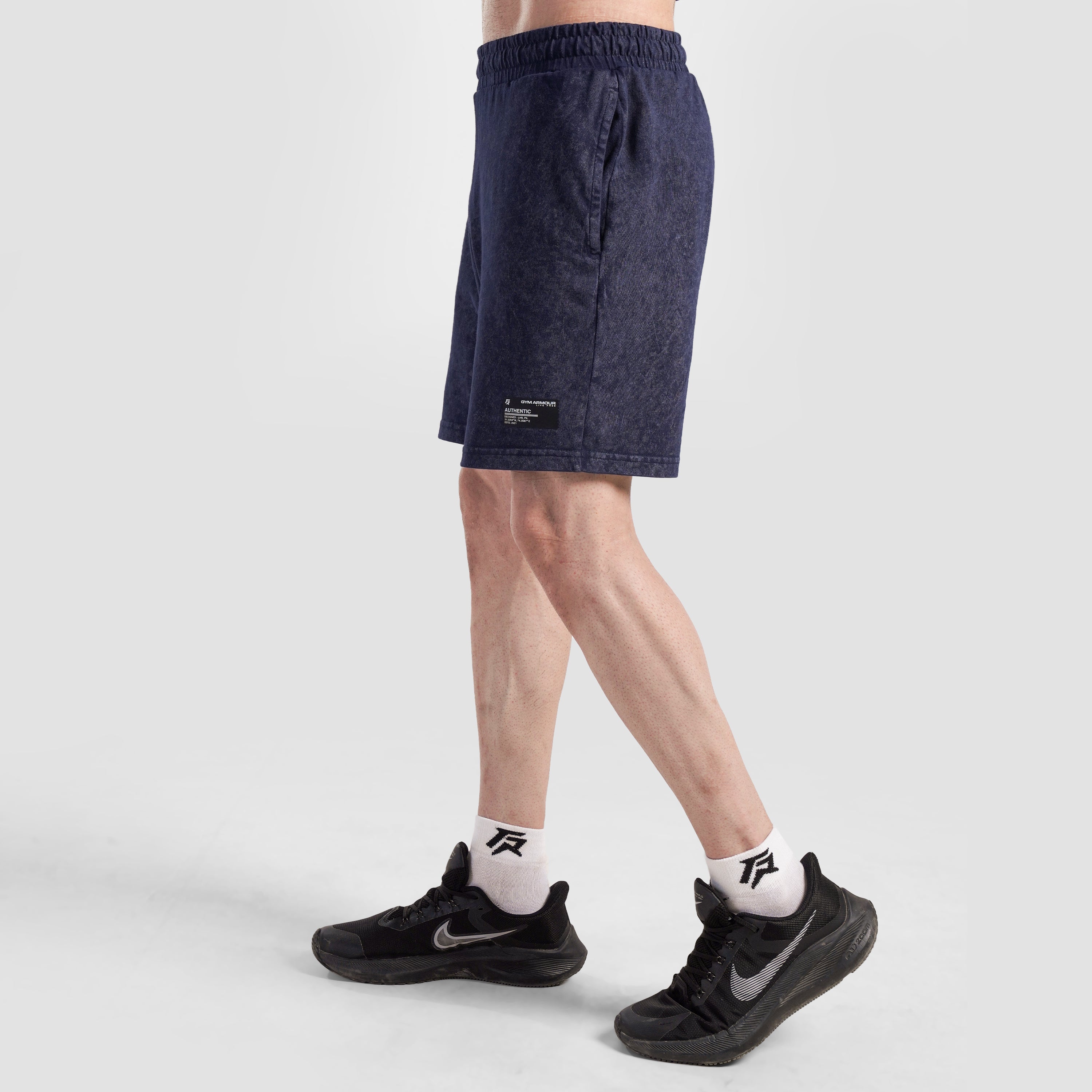 Core Stone Wash Shorts (Navy)