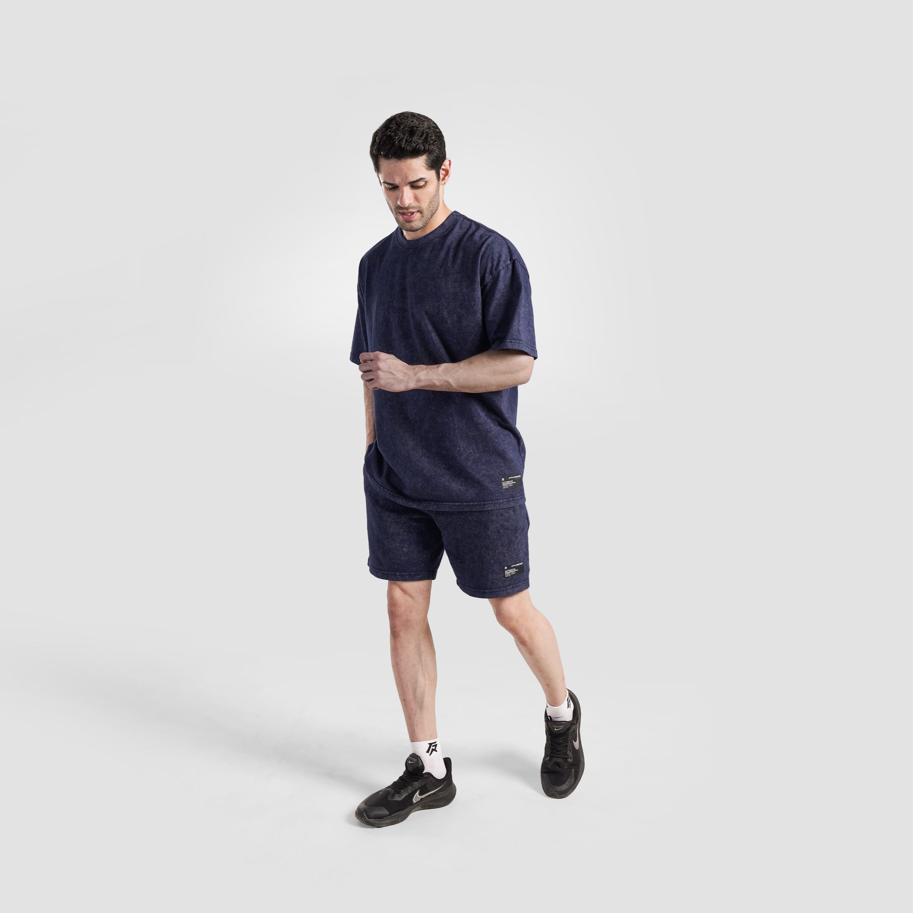 Core Stone Wash Shorts (Navy)