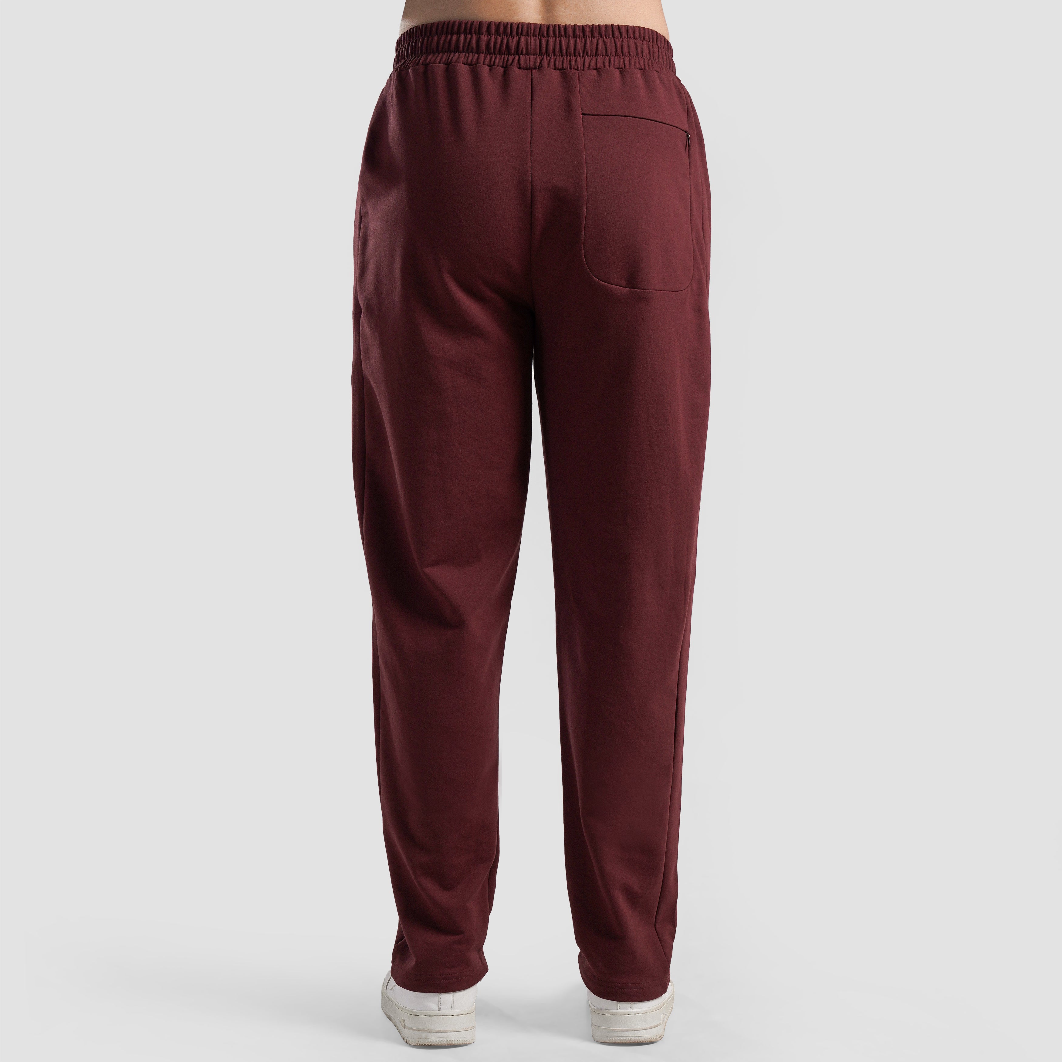 Side angle of Maroon Athletic Trousers for men