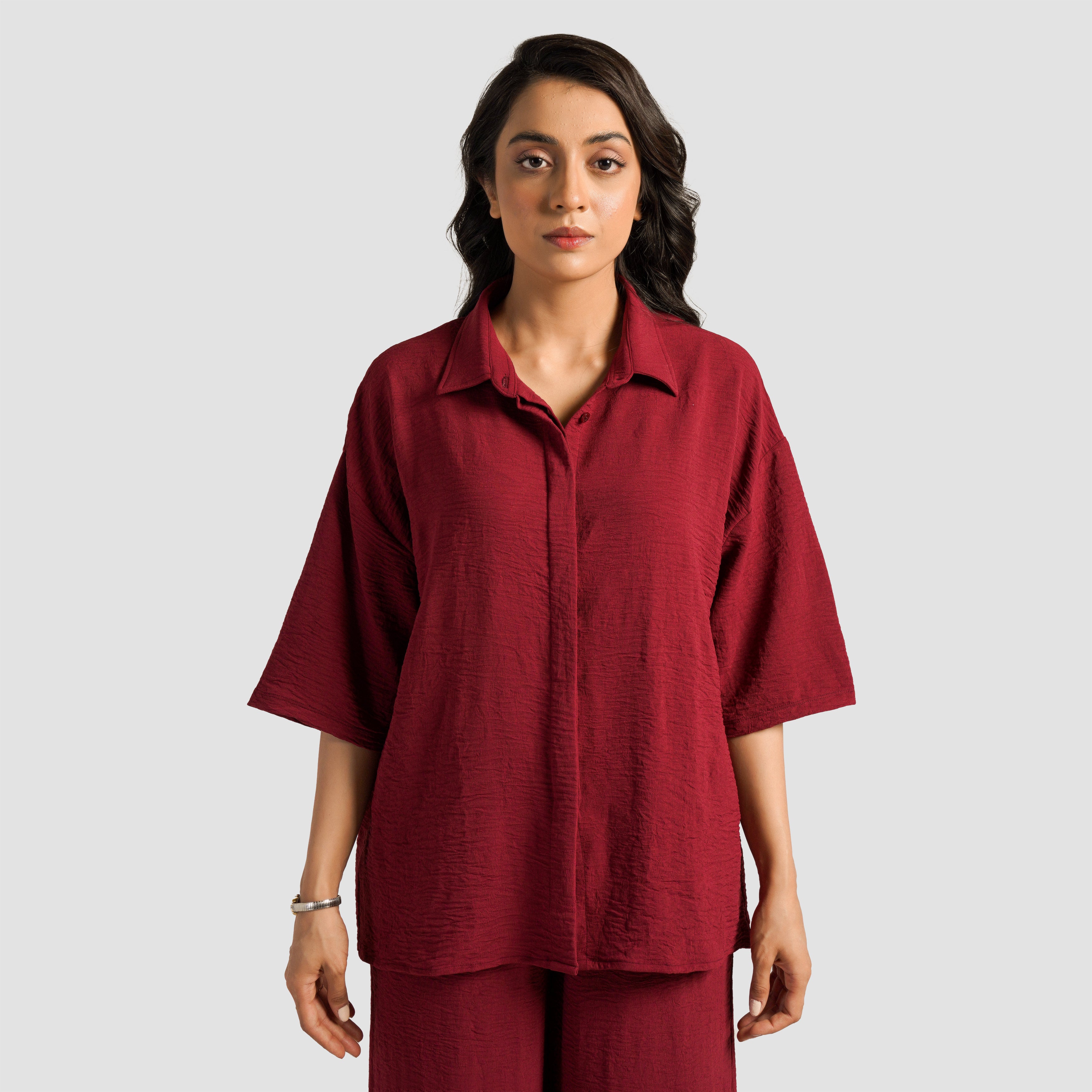 Ease Button Down (Maroon)