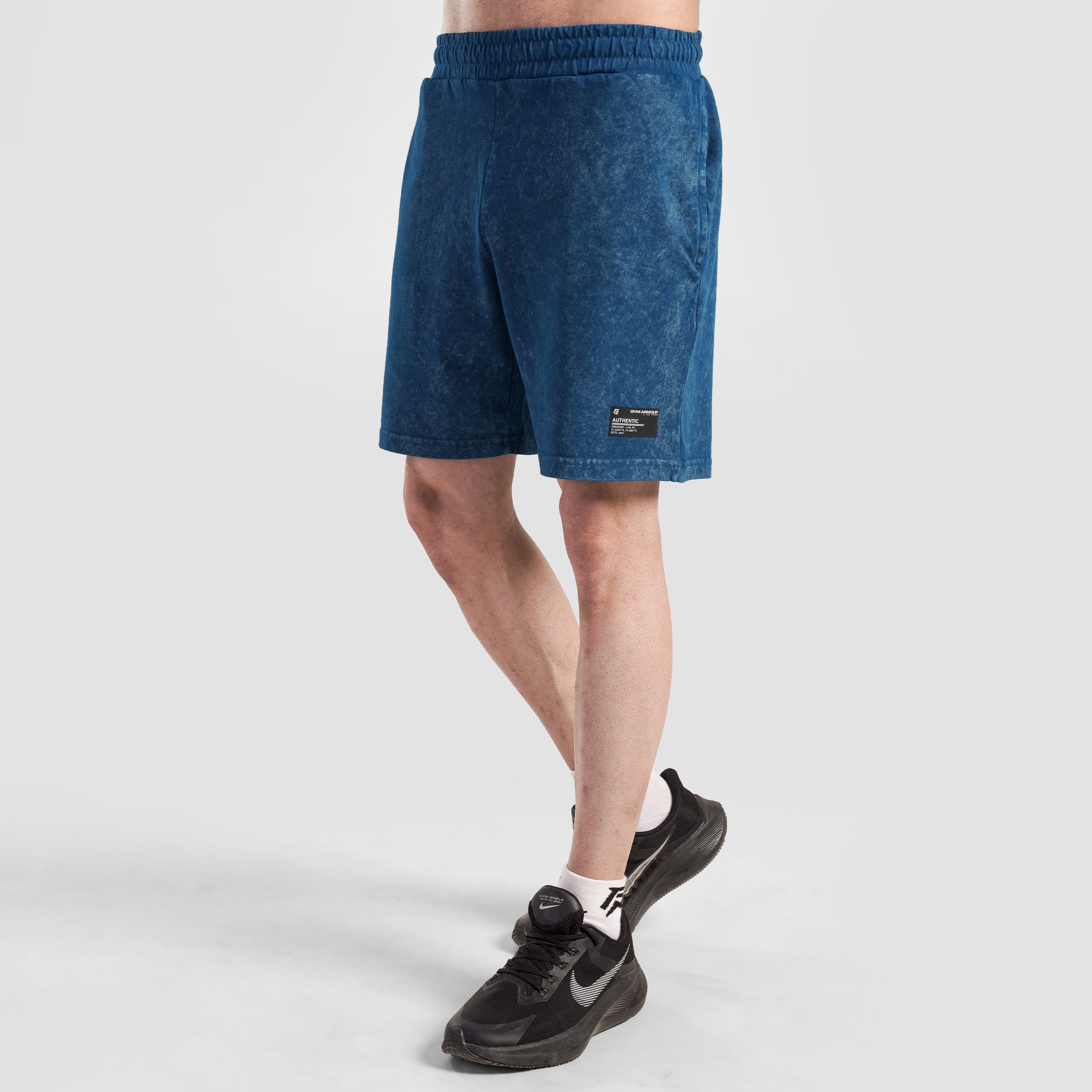 Core Stone Wash Shorts (Mid Blue)