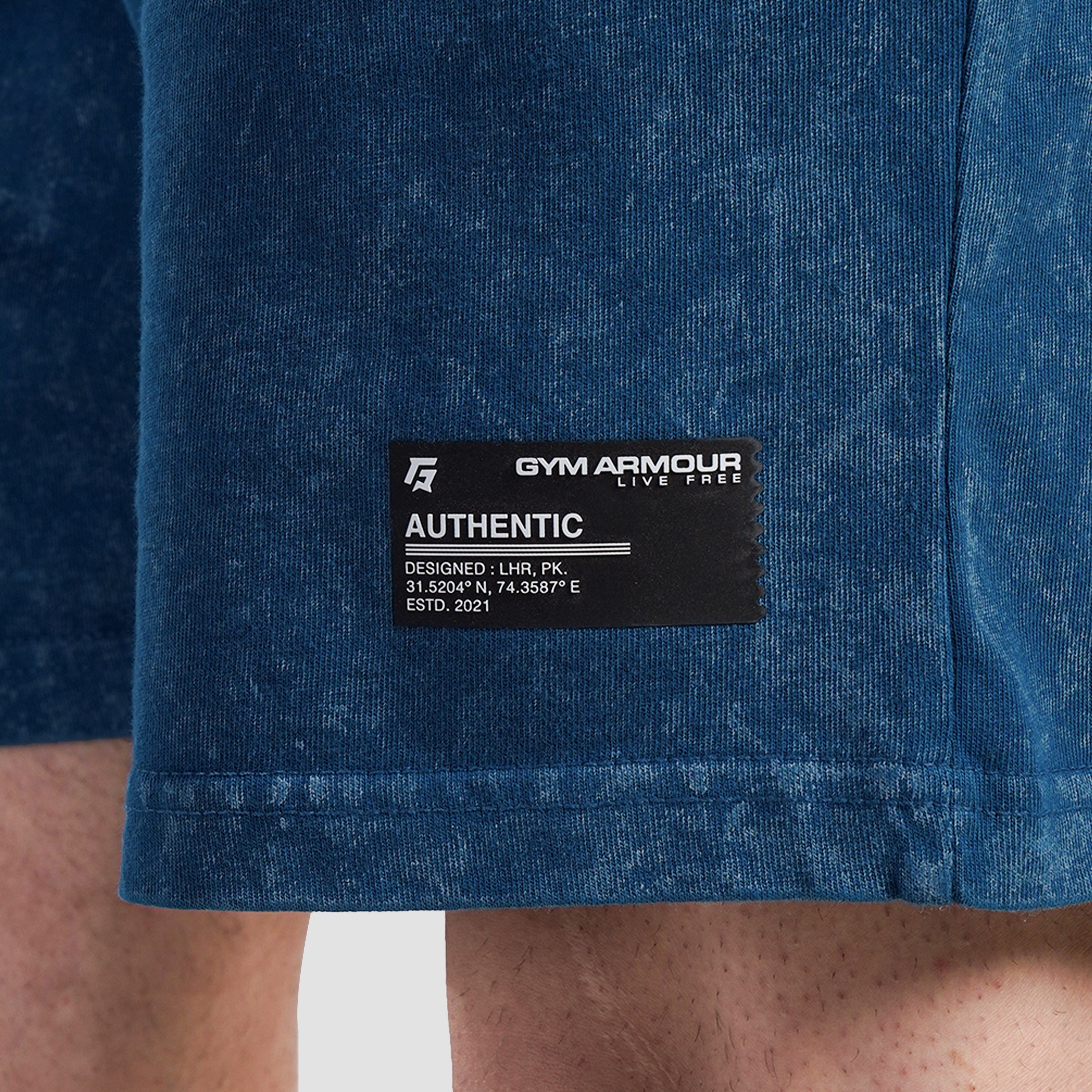 Core Stone Wash Shorts (Mid Blue)