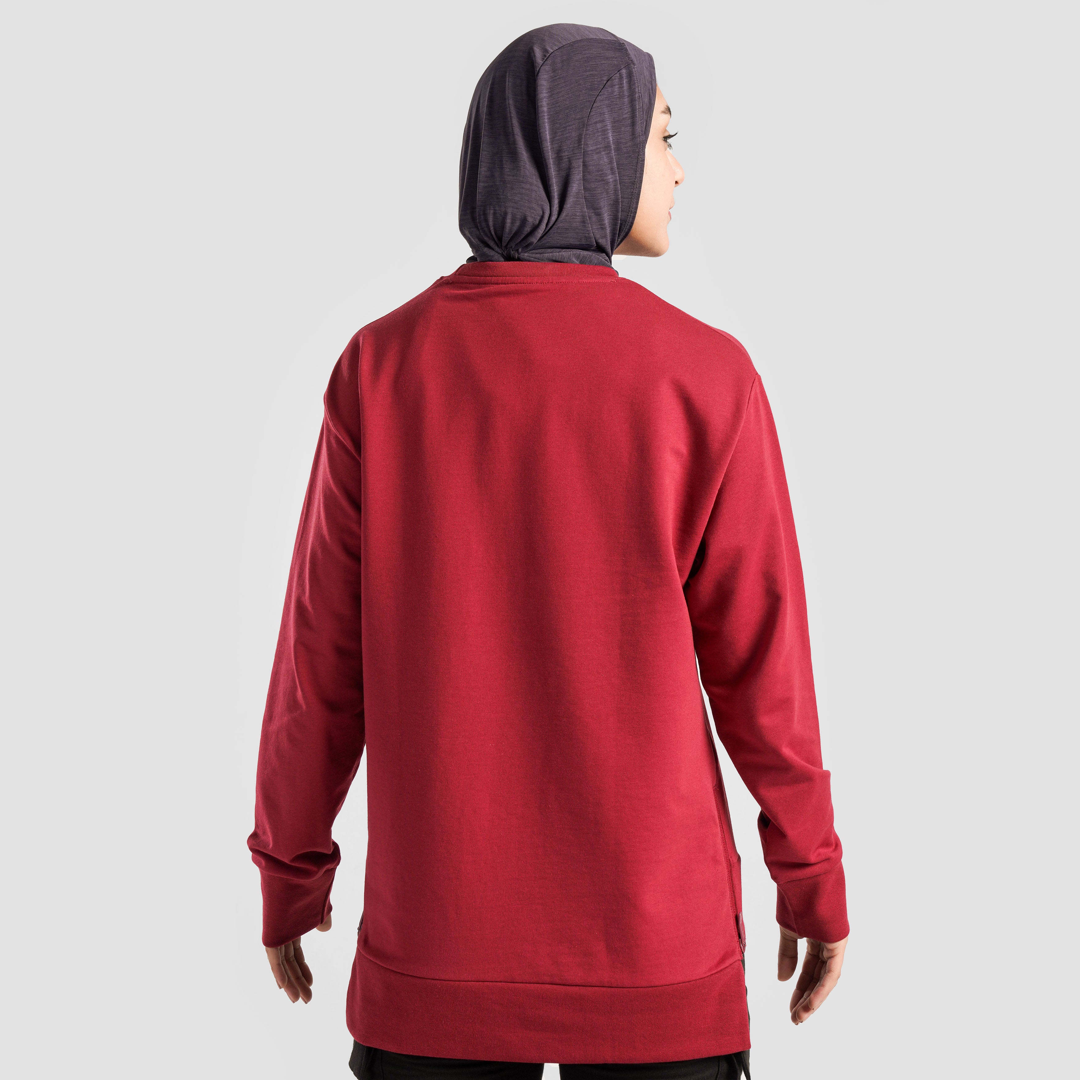 Side Zip Up Top (Burgundy)