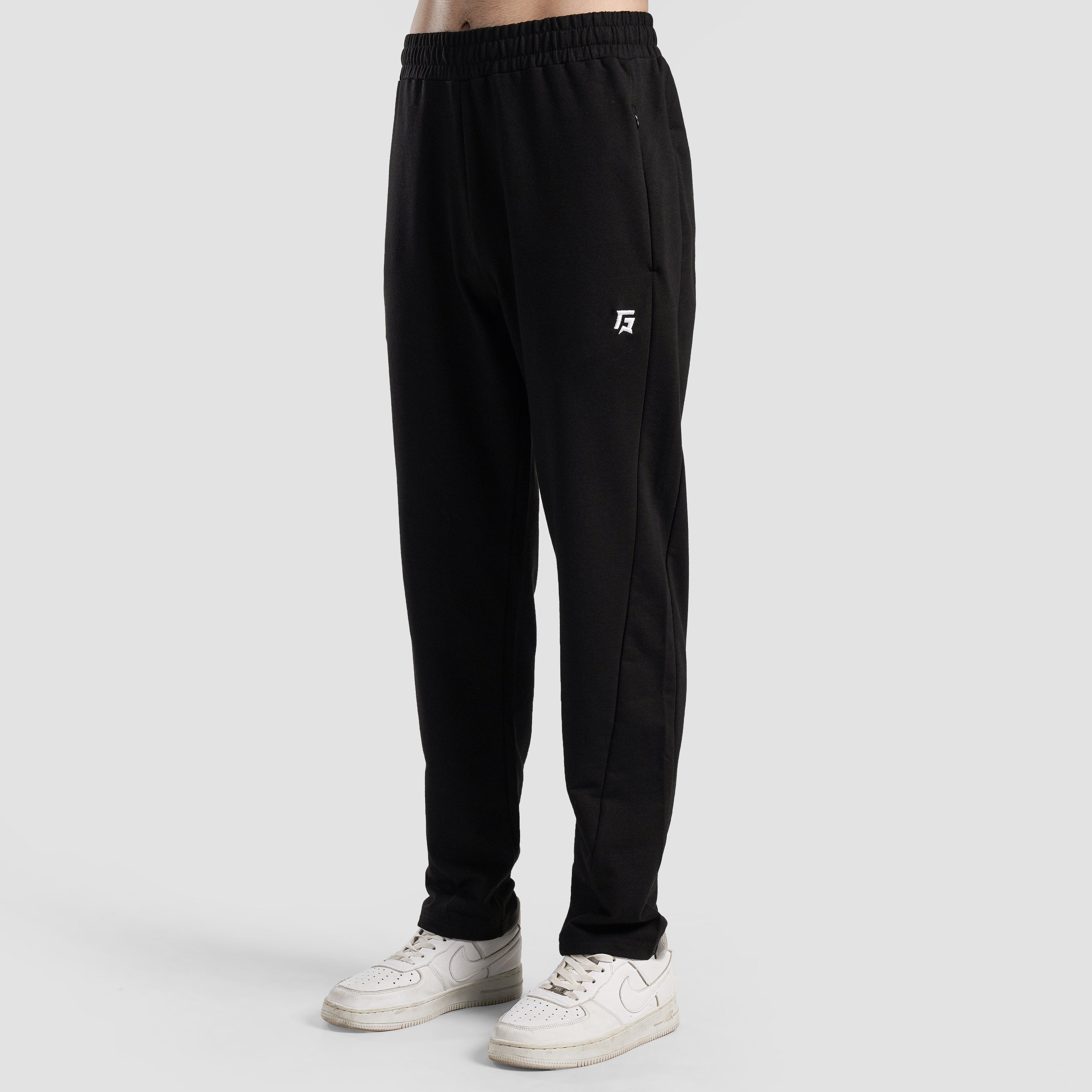 Black Athletic Trousers for men front view