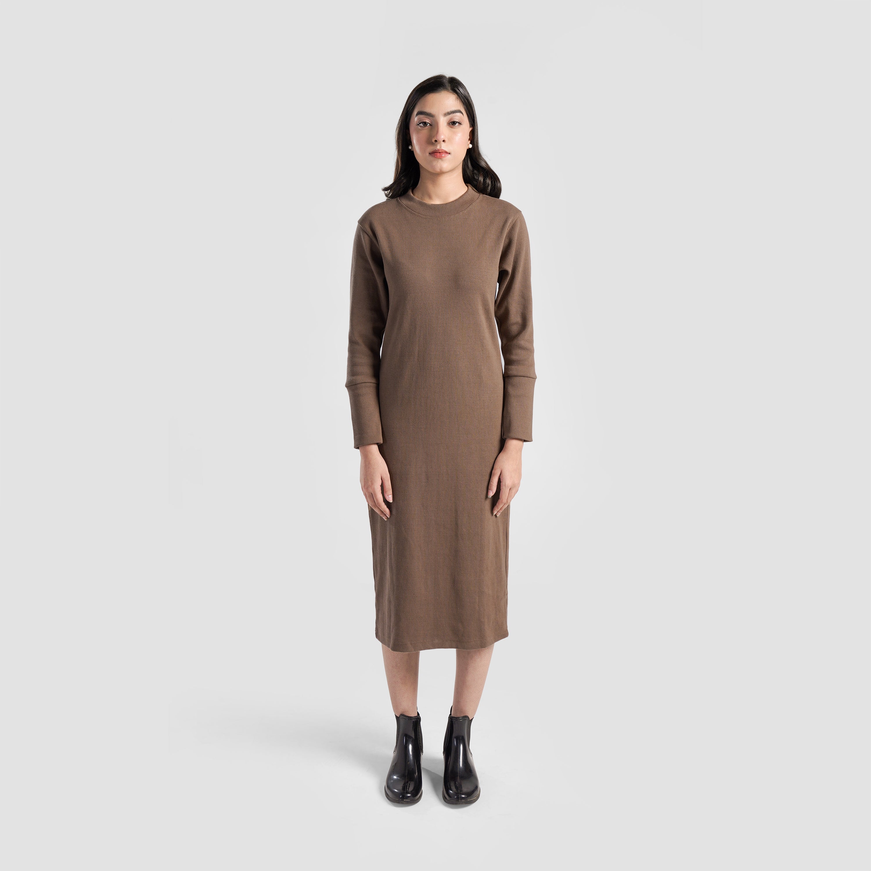 Motion Rib Dress (Camel)