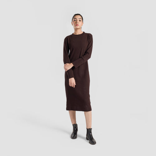 Motion Rib Dress (Brown)