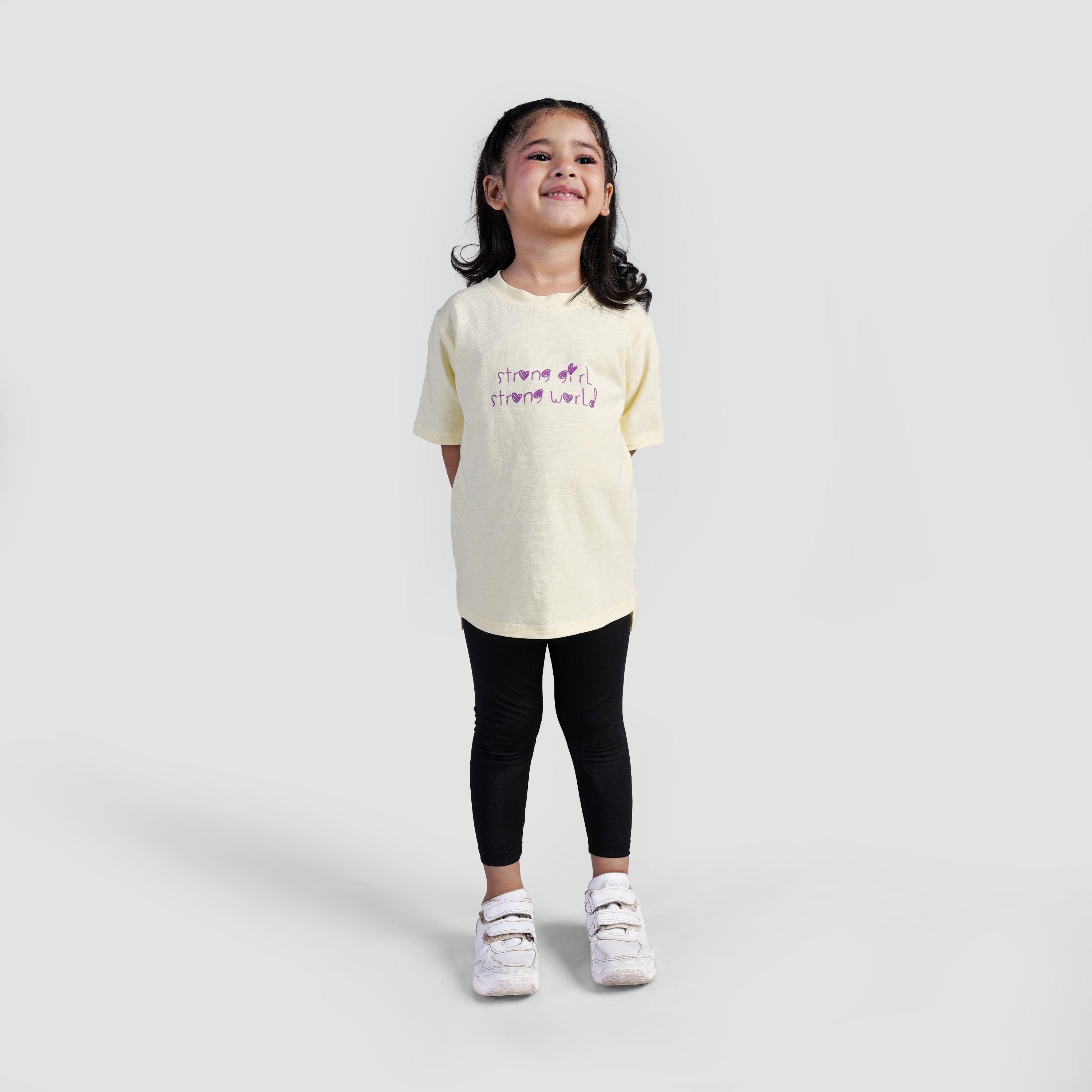 Strong Girl Regular Tee (Light Yellow)