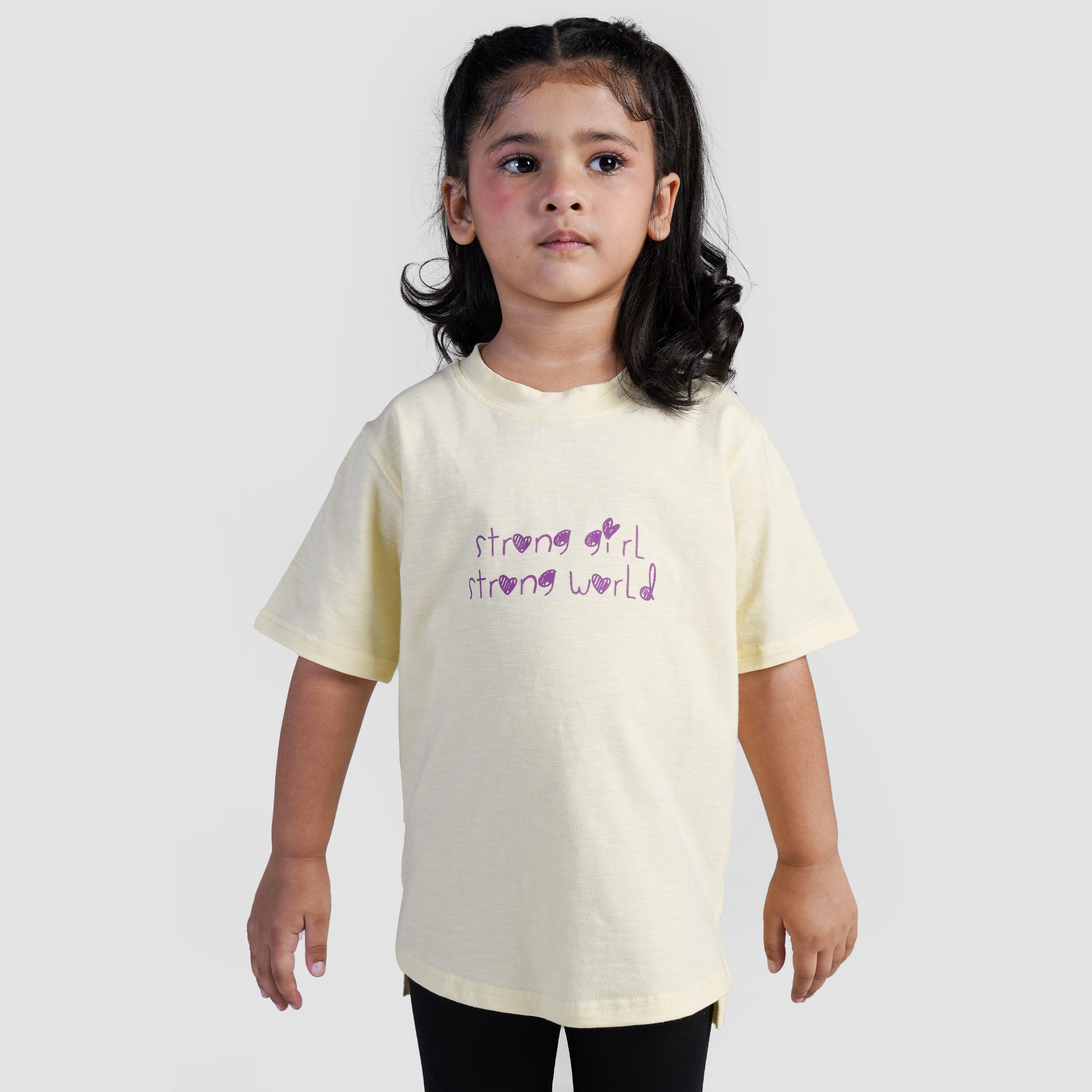 Strong Girl Regular Tee (Light Yellow)