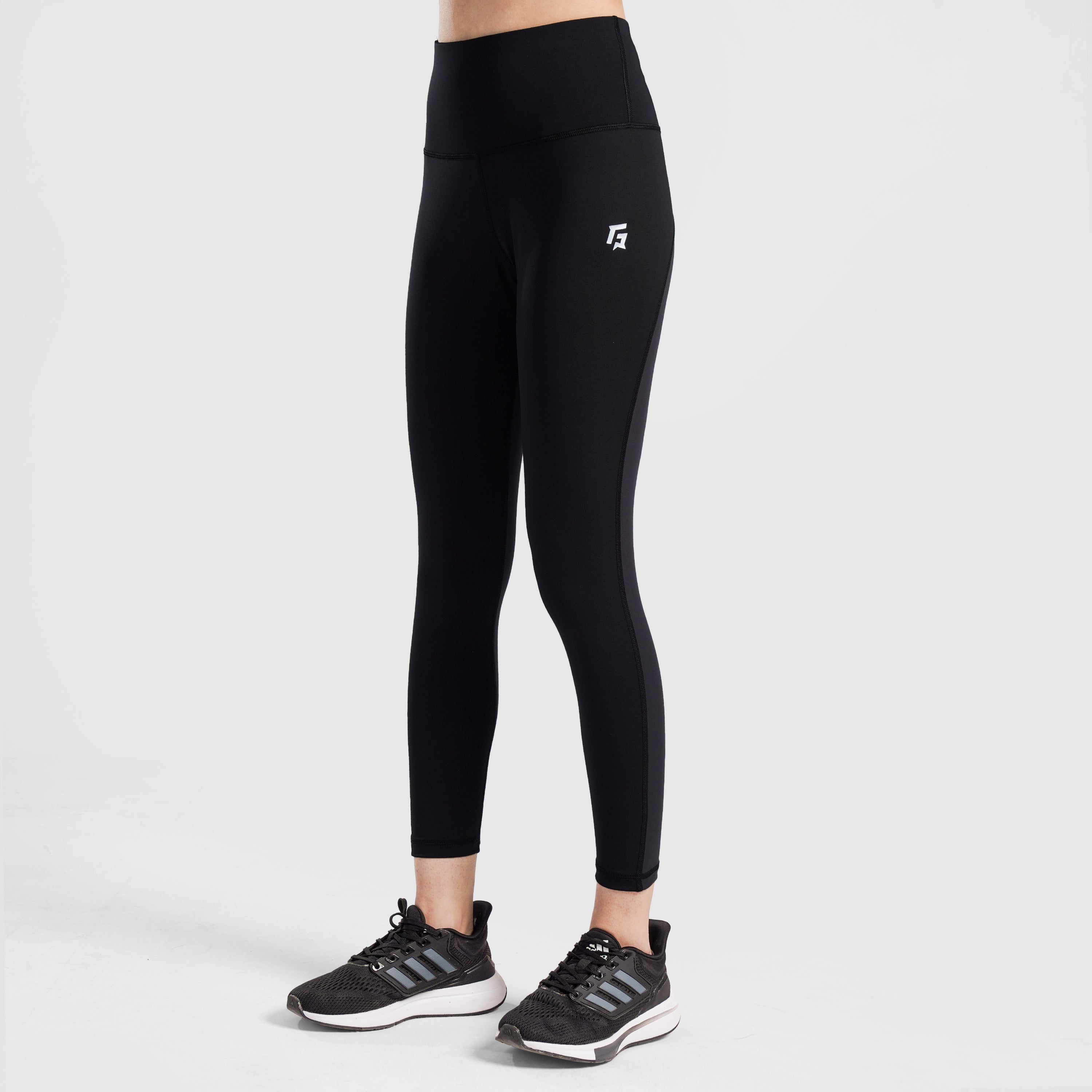 Cross Over Leggings (Black-Grey)