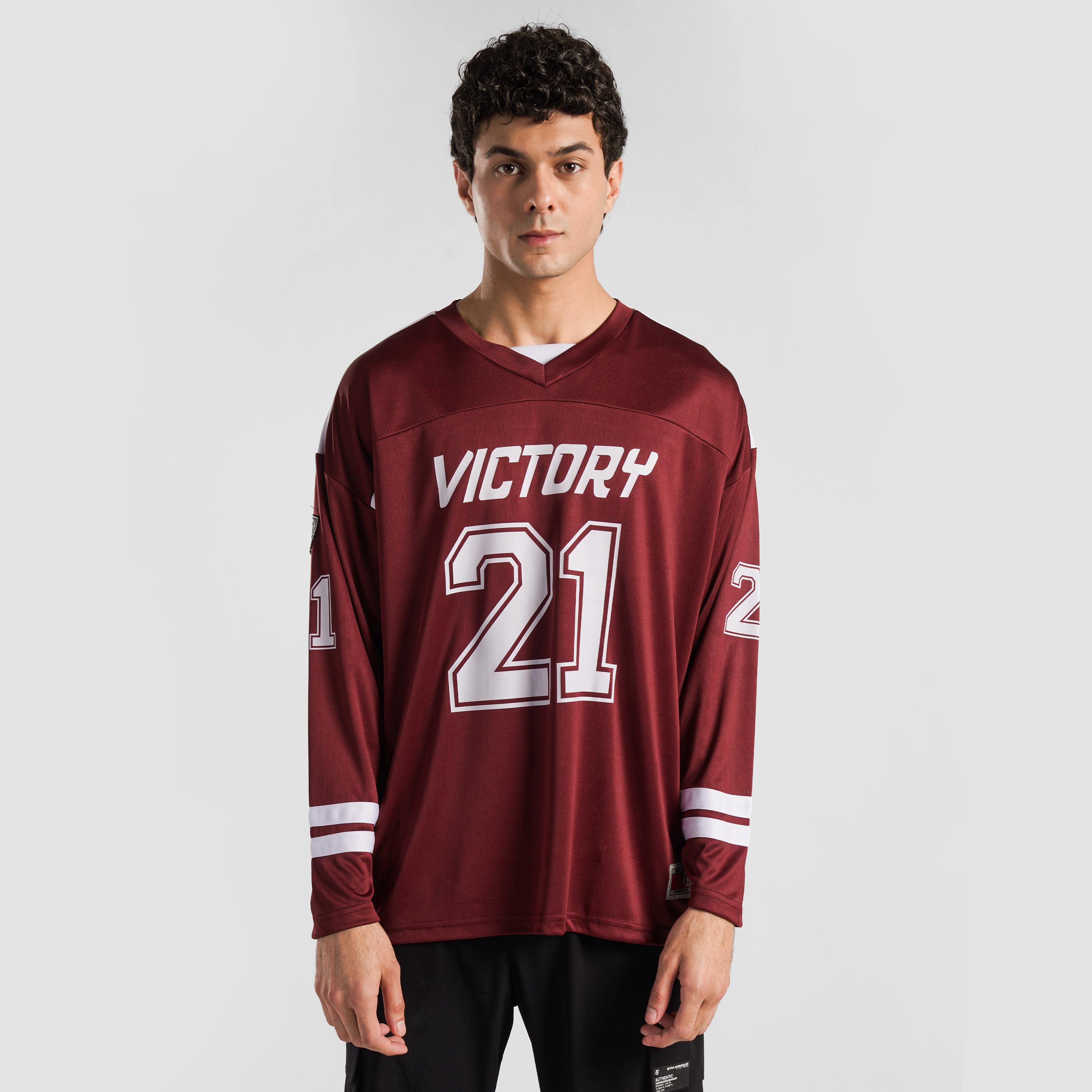 Striker Full Sleeves Jersey (Burgundy)