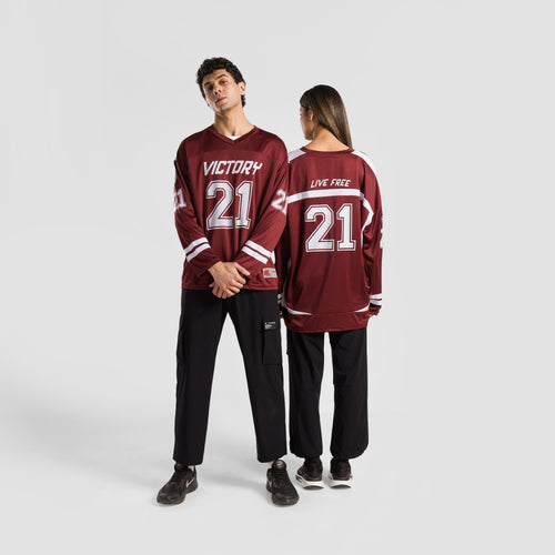 Striker Full Sleeves Jersey (Burgundy)