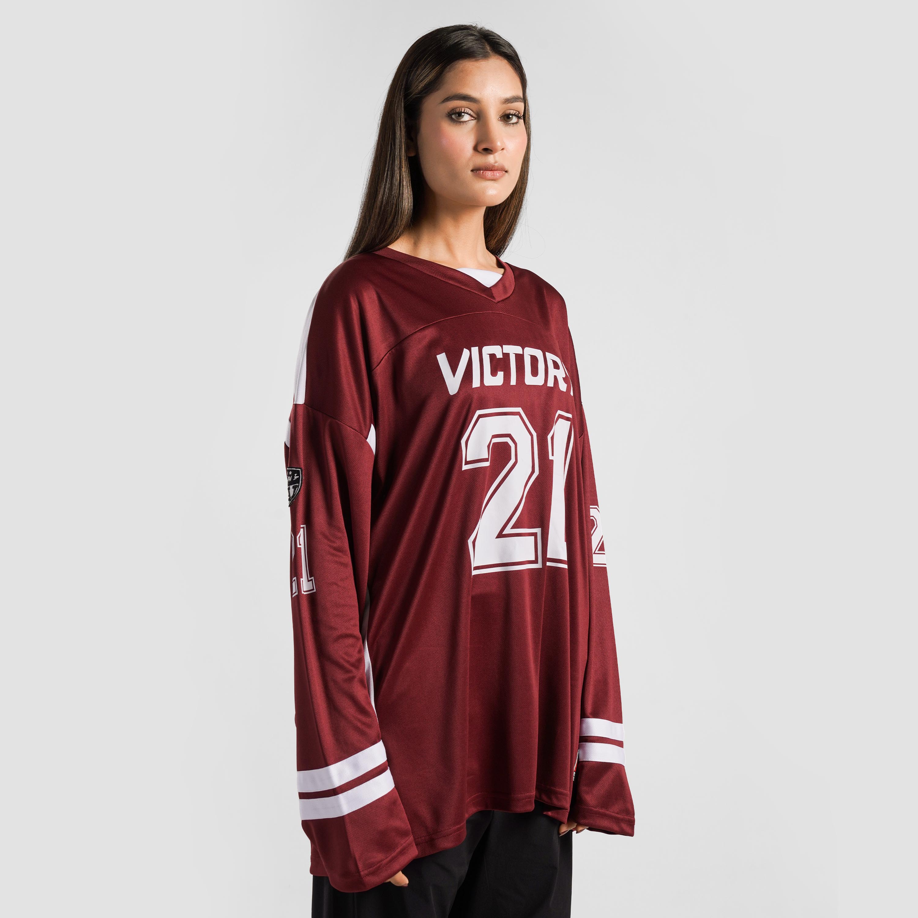 Striker Full Sleeves Jersey (Burgundy)