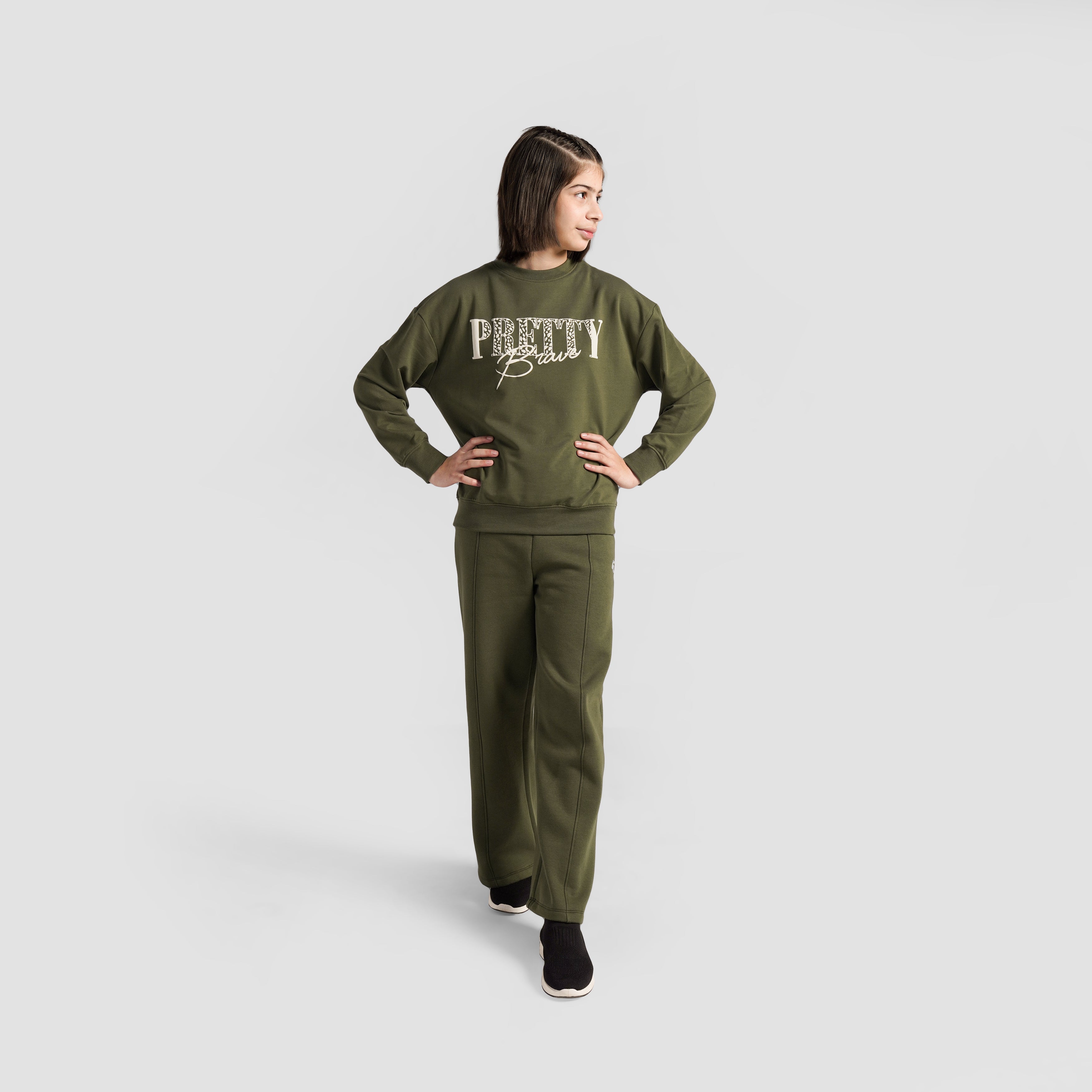 Playful Pretty SweatShirt (Olive)