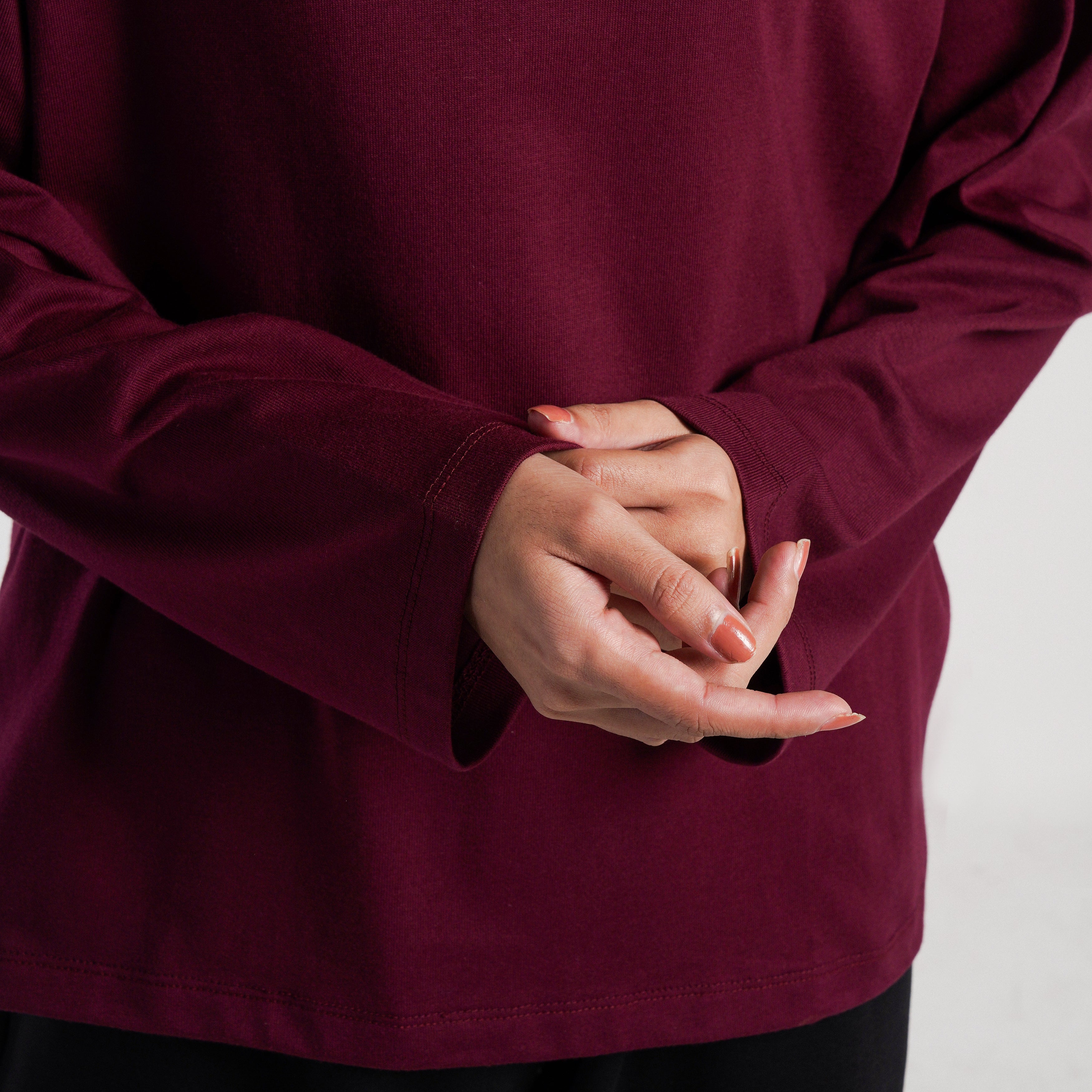 Boat Neck Long Sleeves (Maroon)