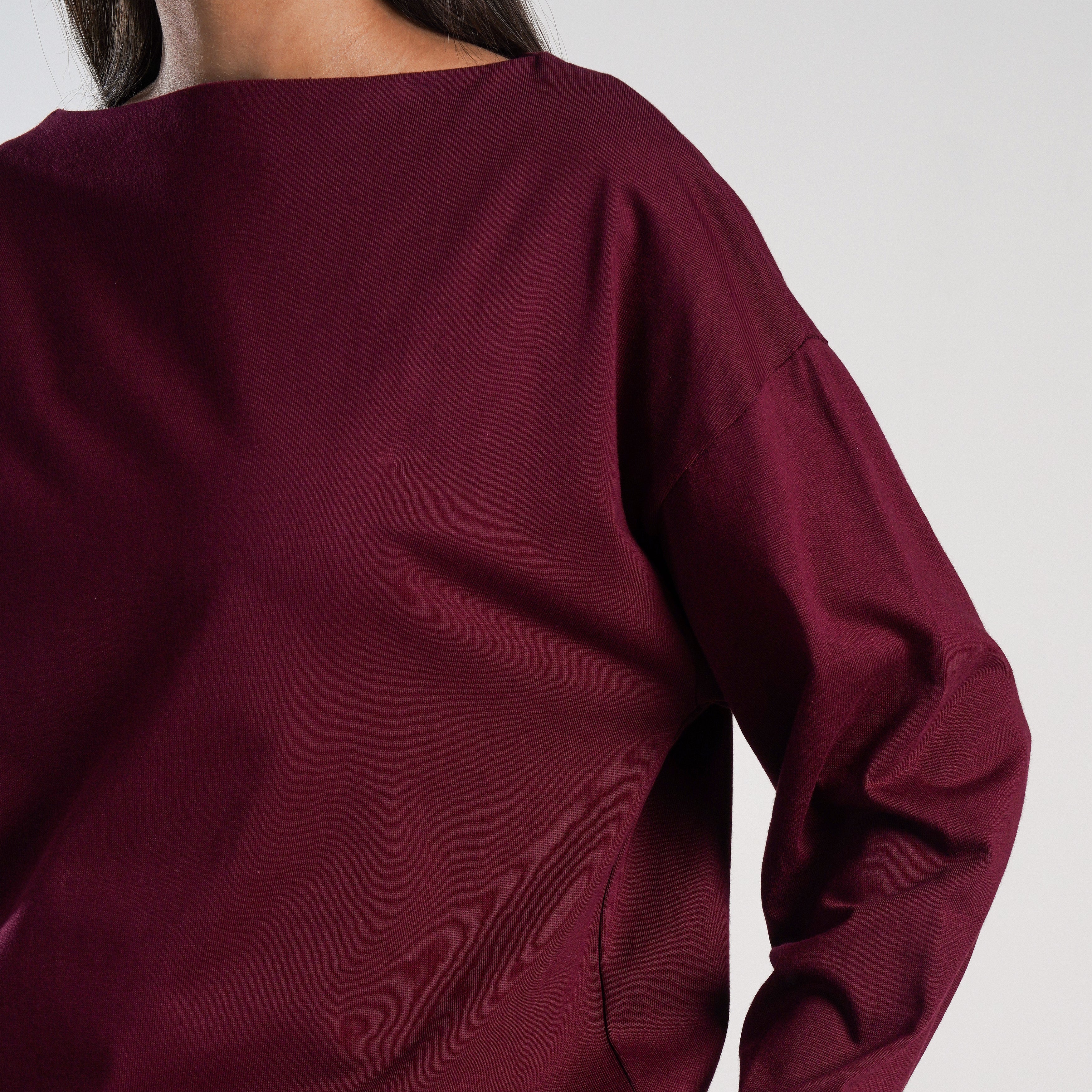 Boat Neck Long Sleeves (Maroon)