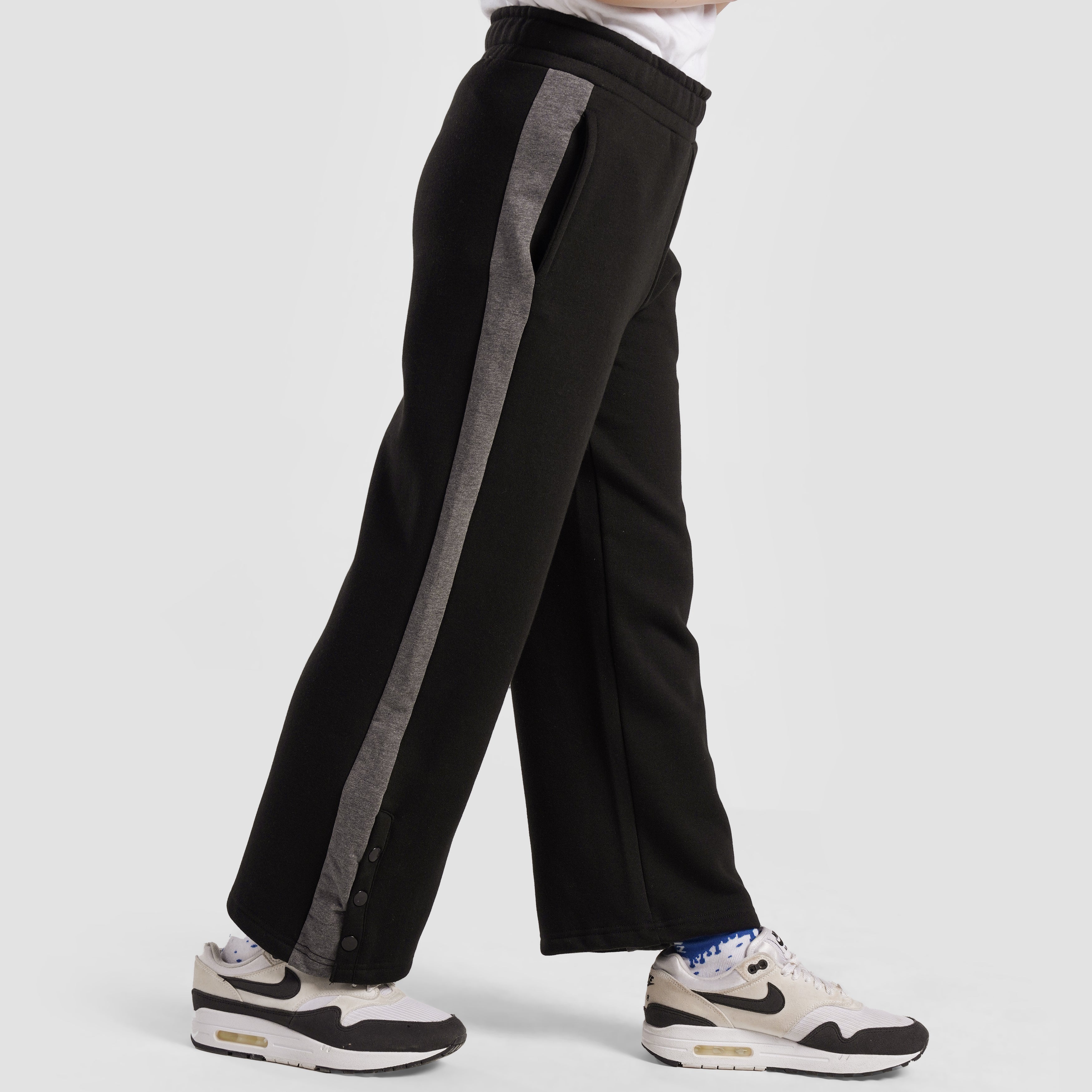 Wide Leg Trouser With Contrast (Black)