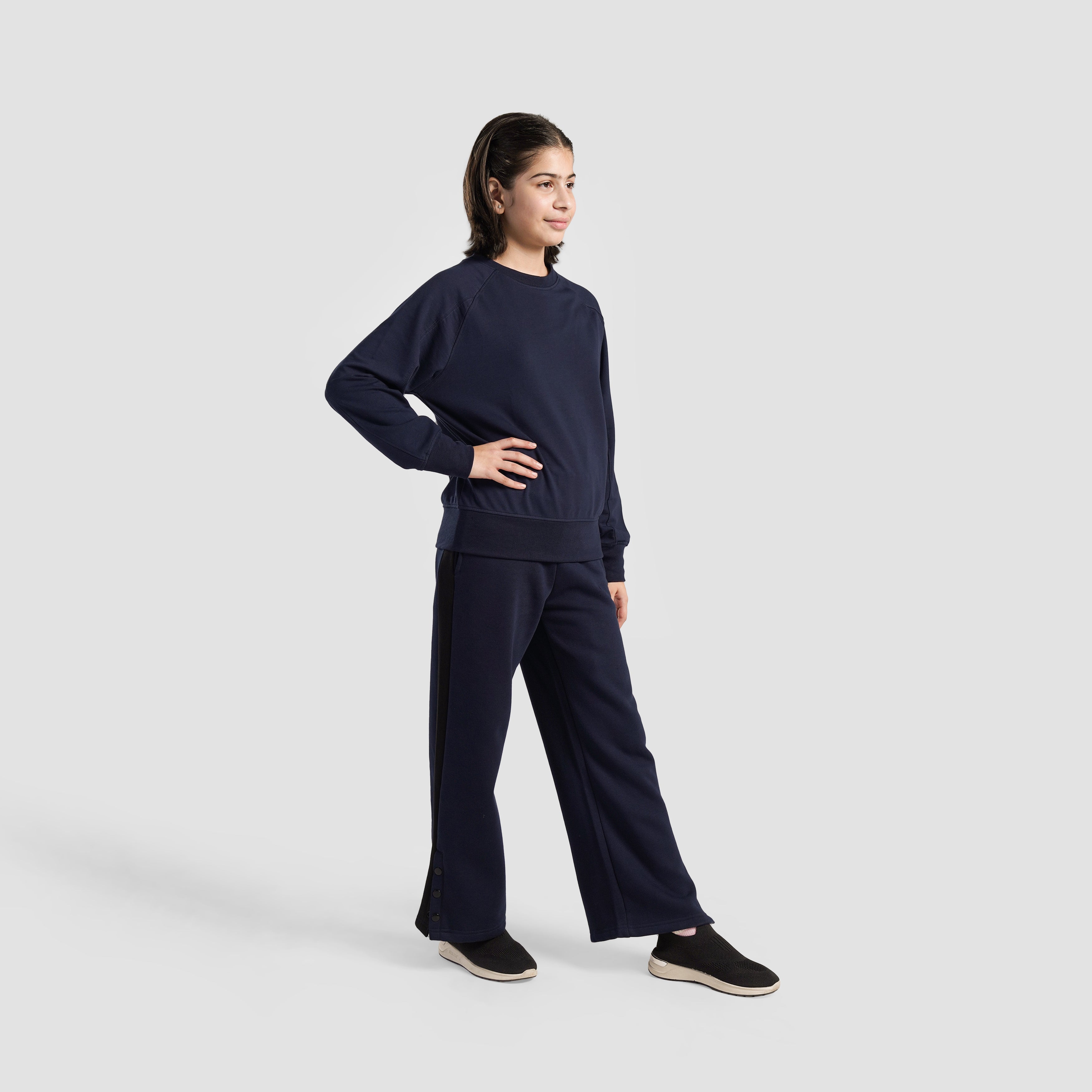 Wide Leg Trousers (Navy)