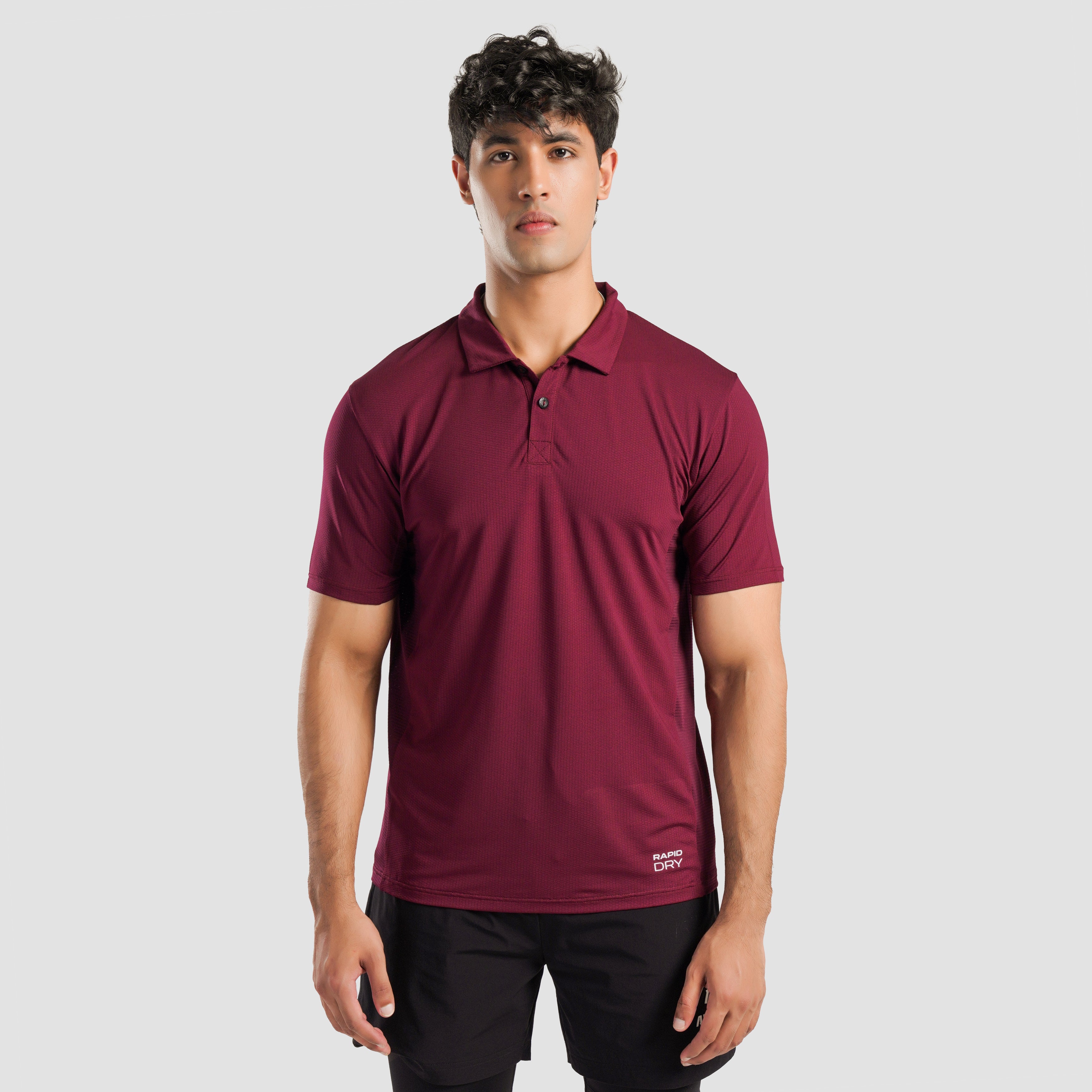 Stripe Tennis Polo (Maroon)