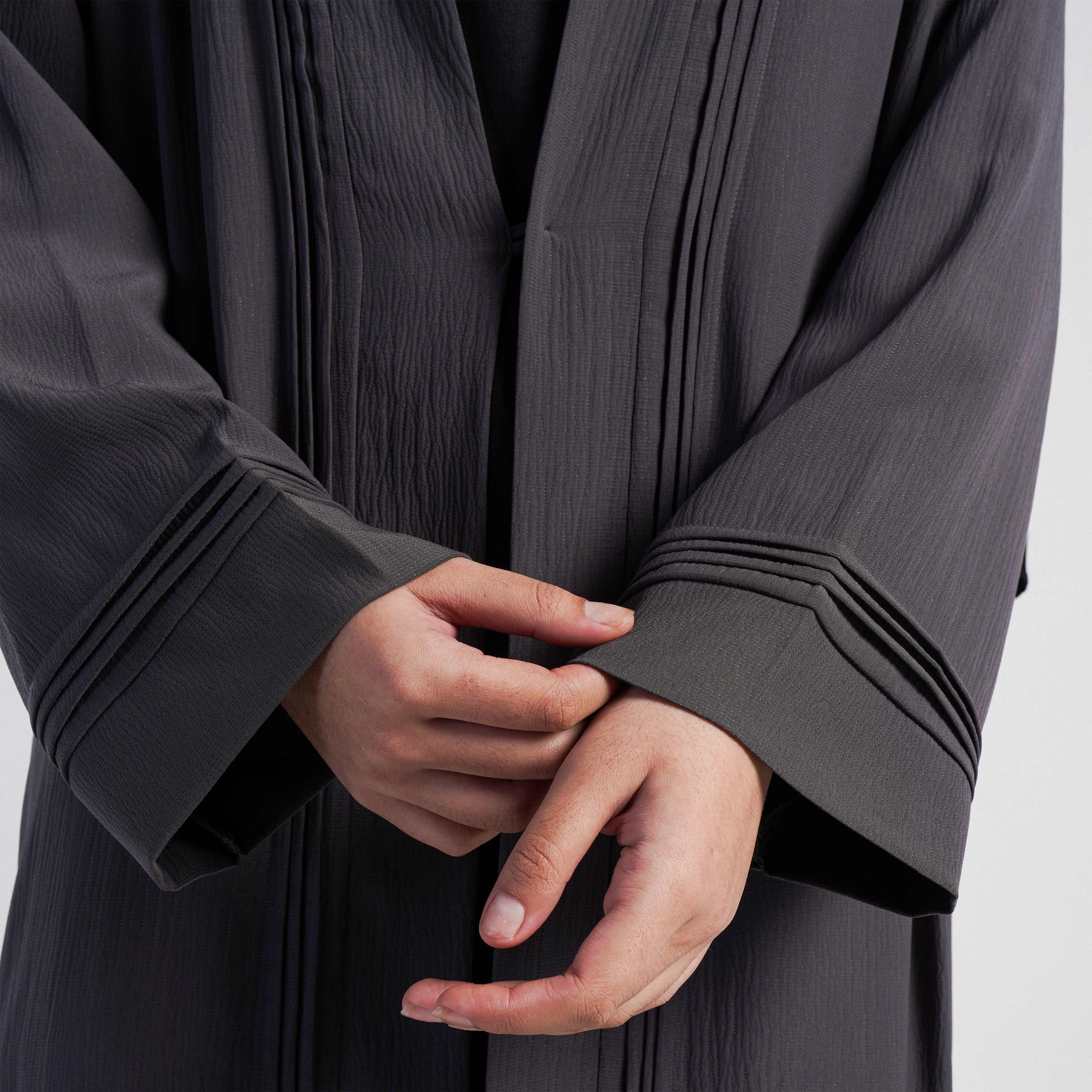 Aveline Pleated Abaya (Charcoal)