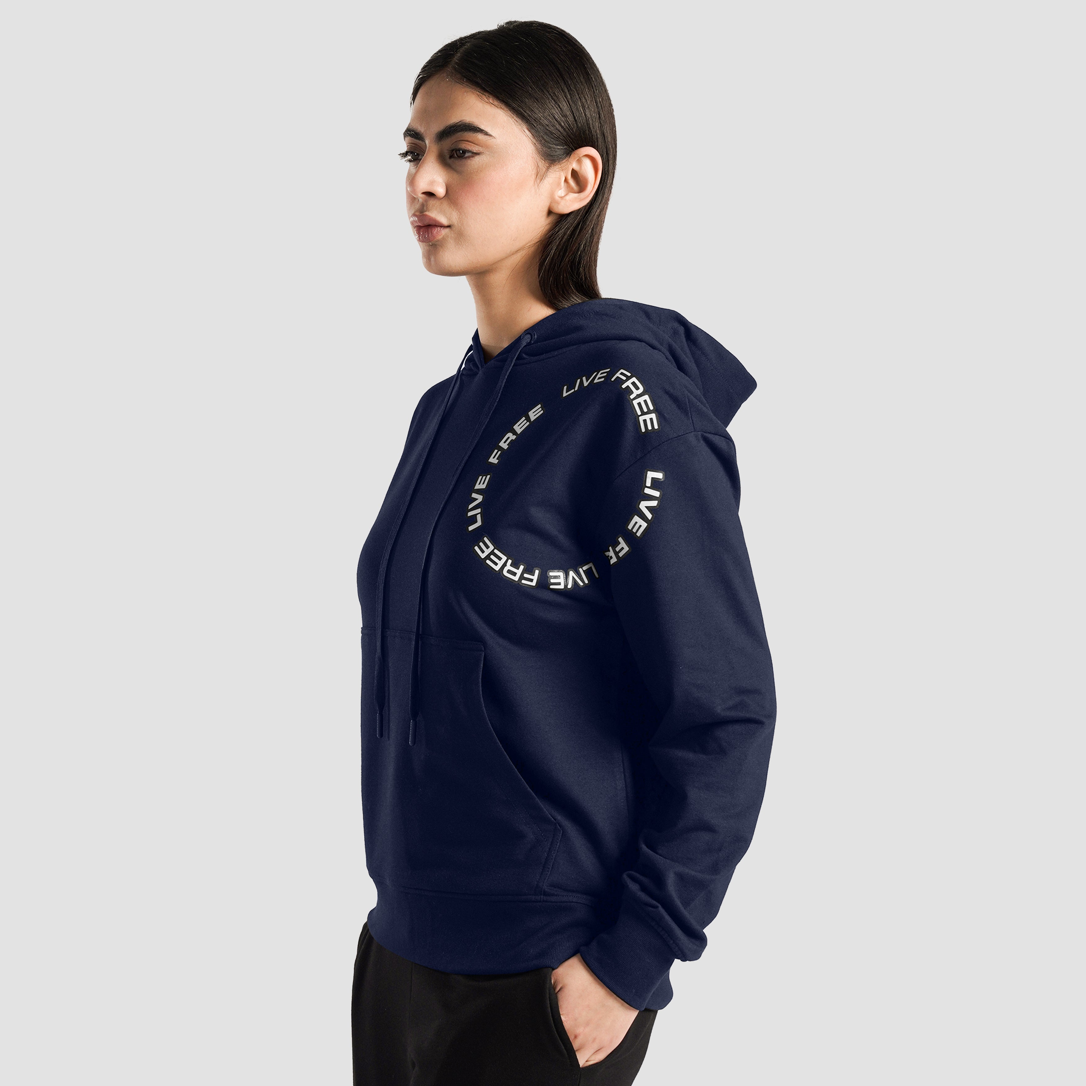 Live Free Regular Hoodie (Navy)