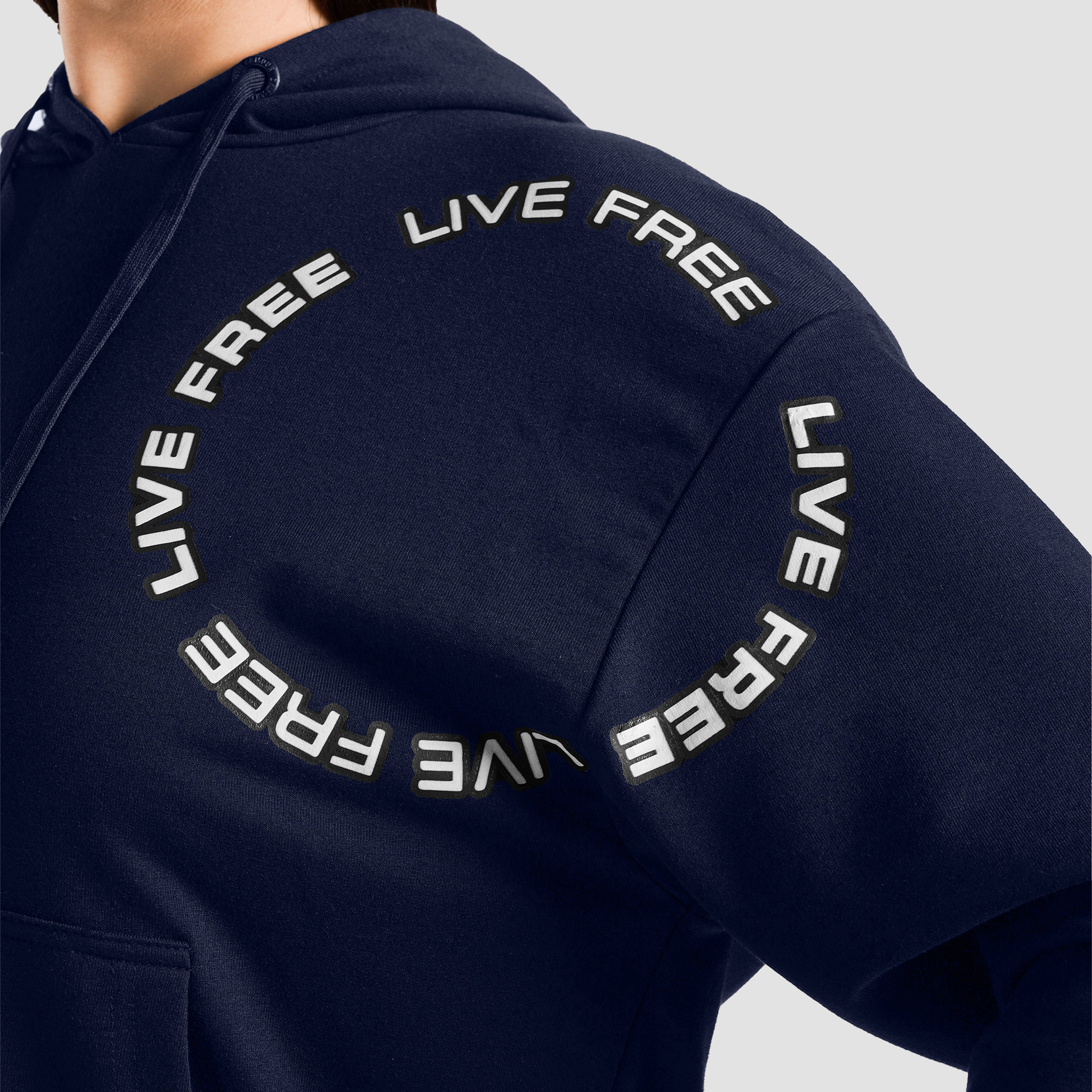 Live Free Regular Hoodie (Navy)