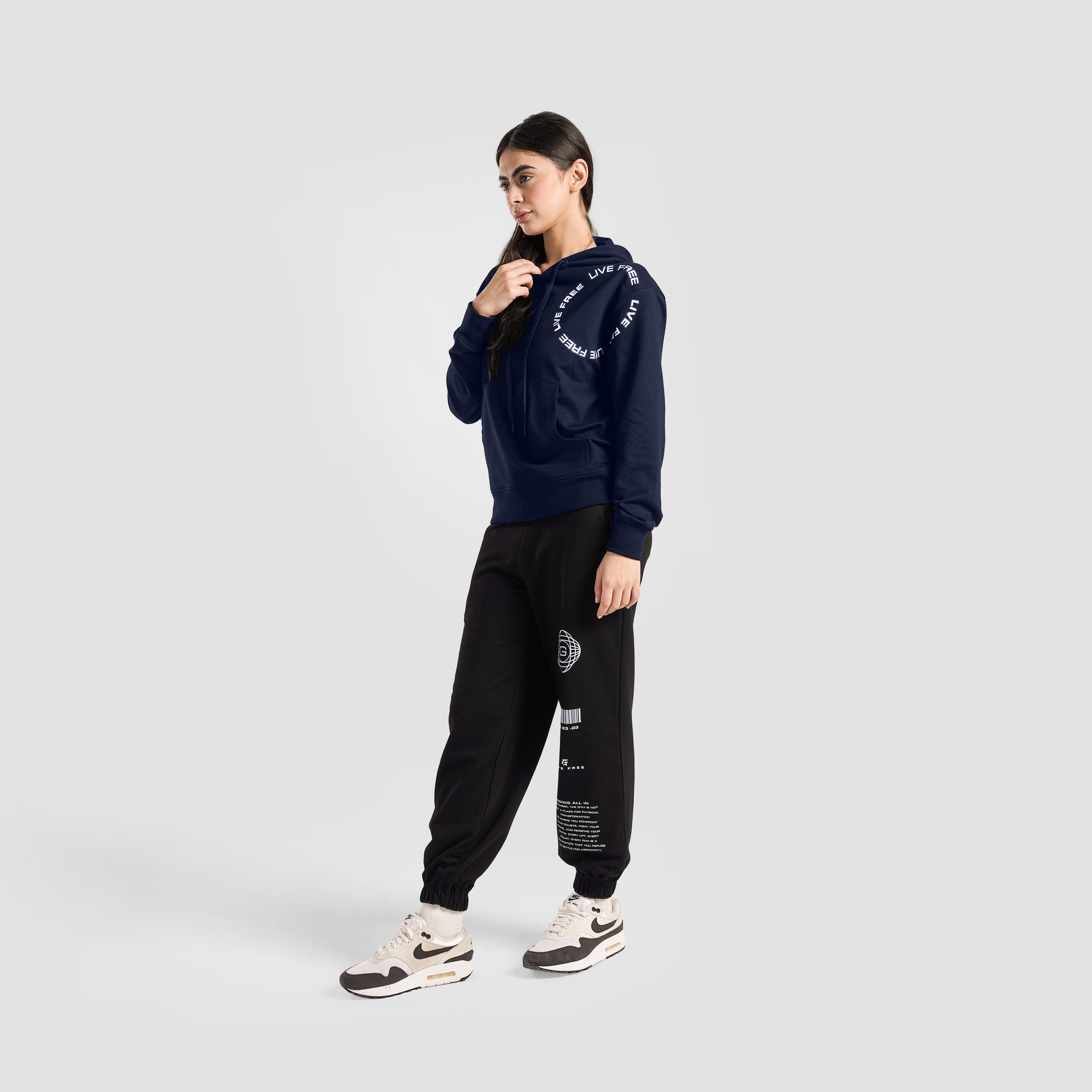 Live Free Regular Hoodie (Navy)