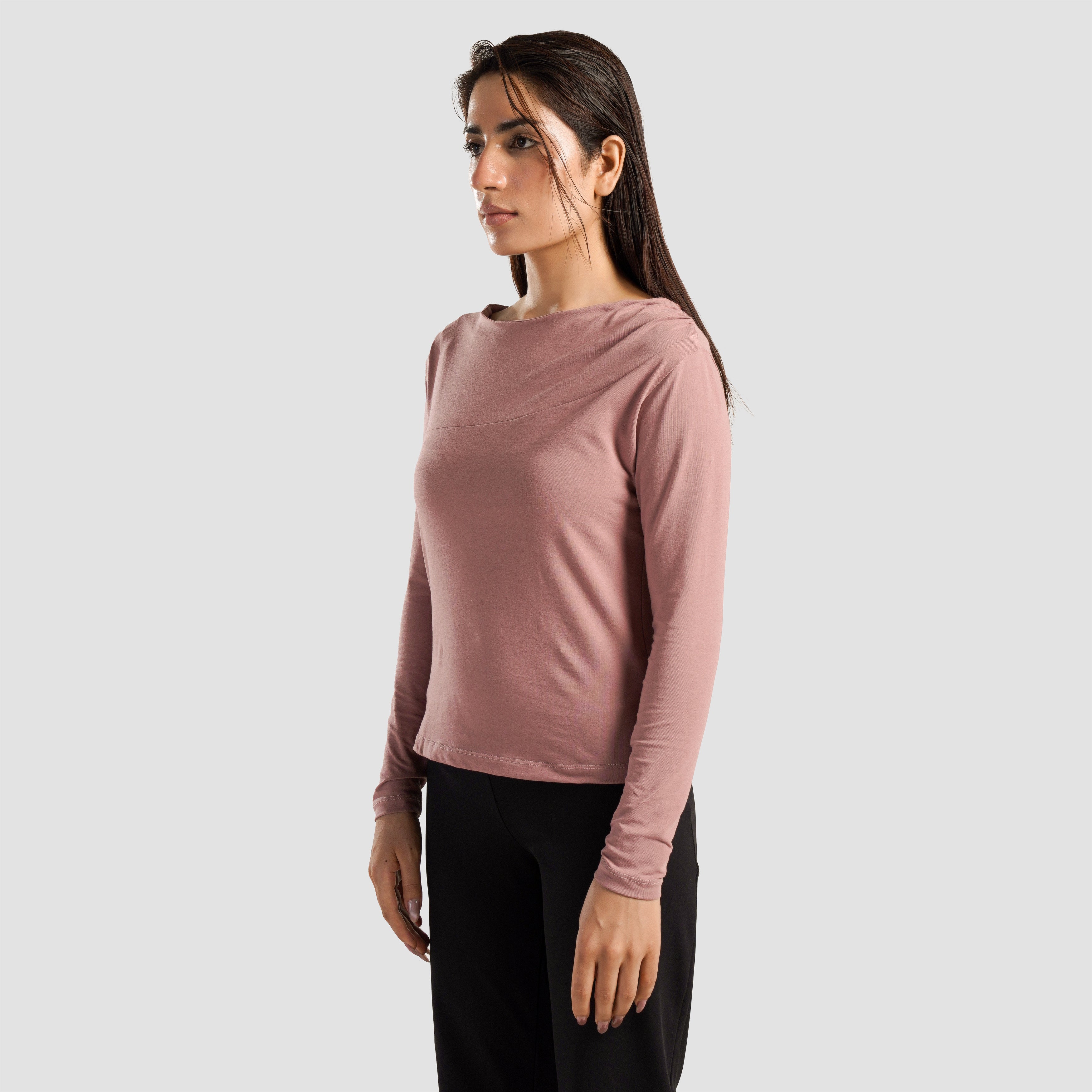 Asymmetrical Yoga Top (Dusty Pink)