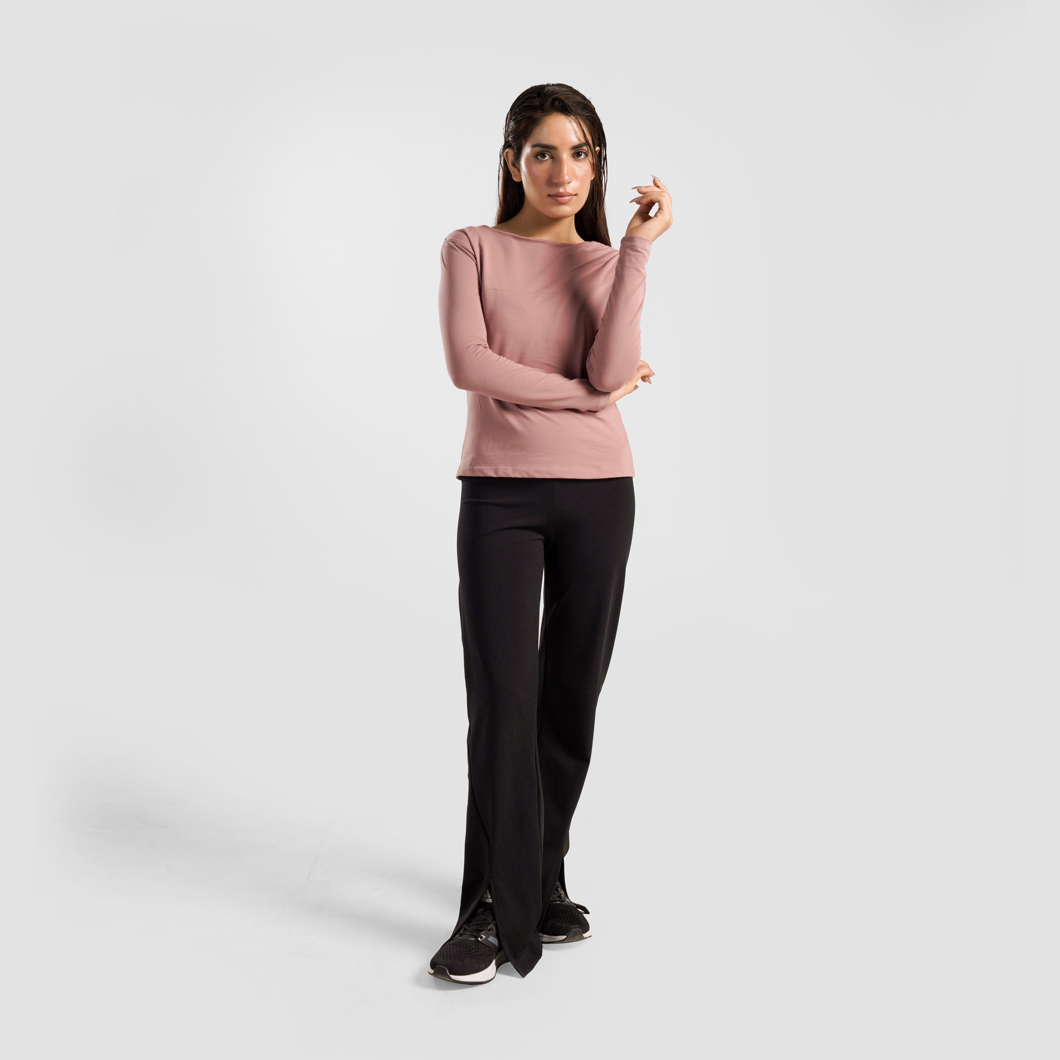 Asymmetrical Yoga Top (Dusty Pink)
