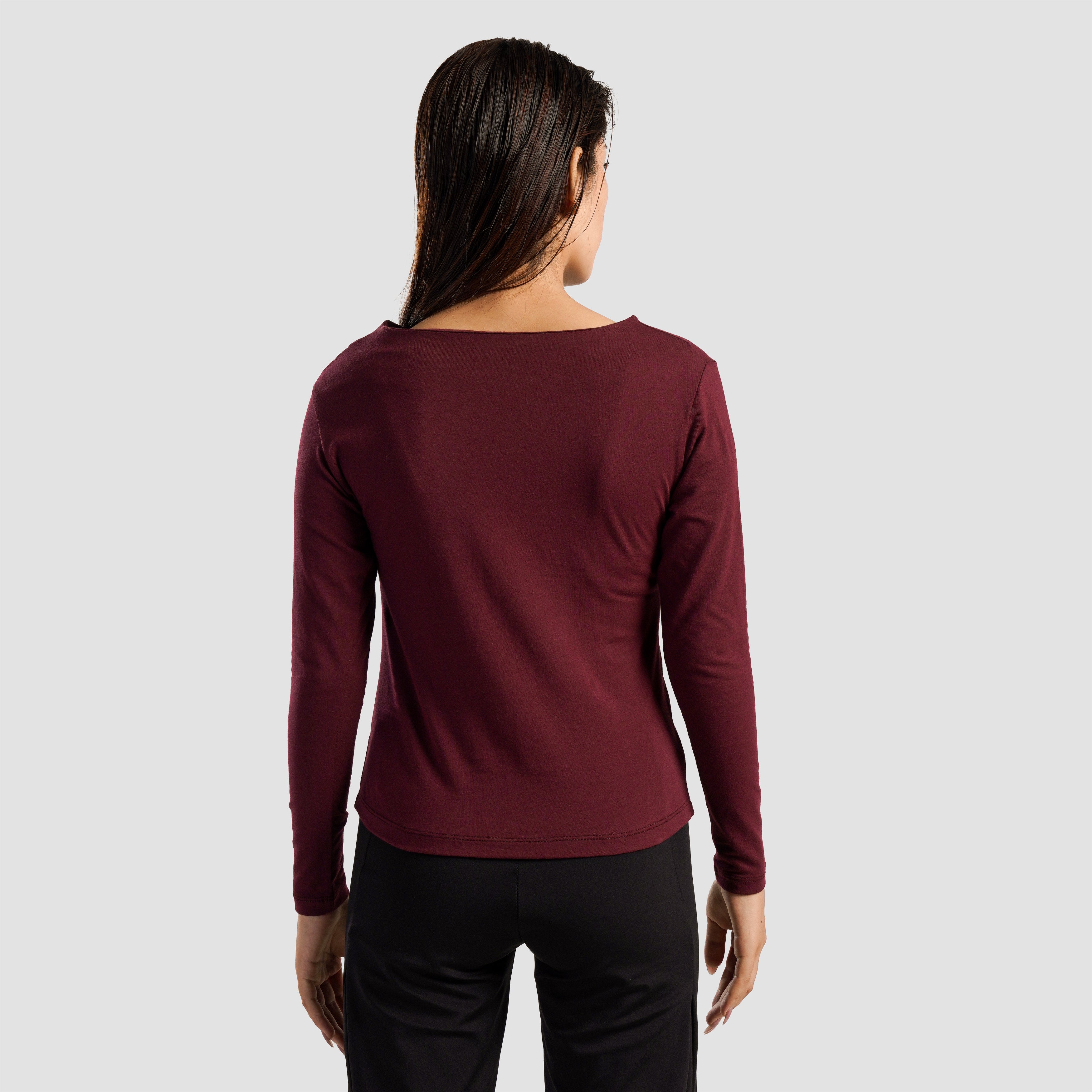 Asymmetrical Yoga Top (Maroon)