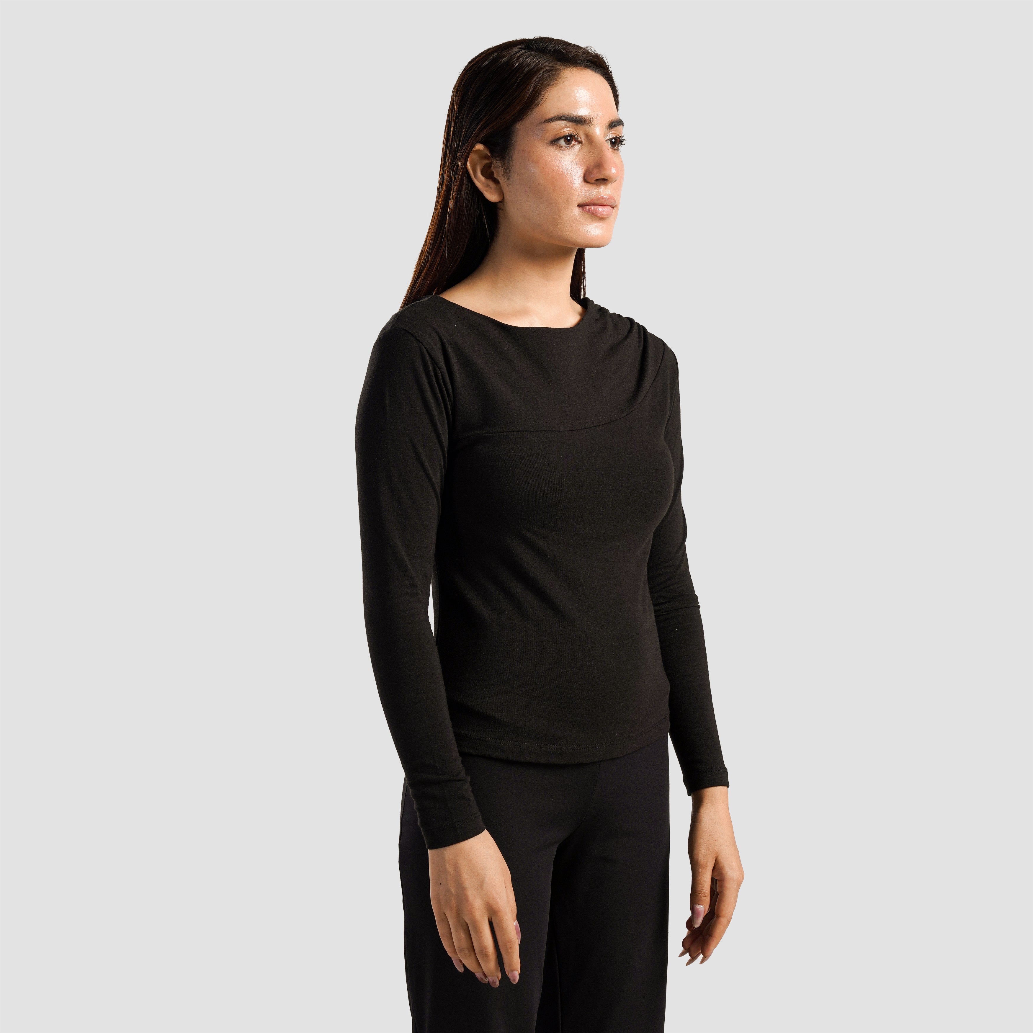 Asymmetrical Yoga Top (Black)